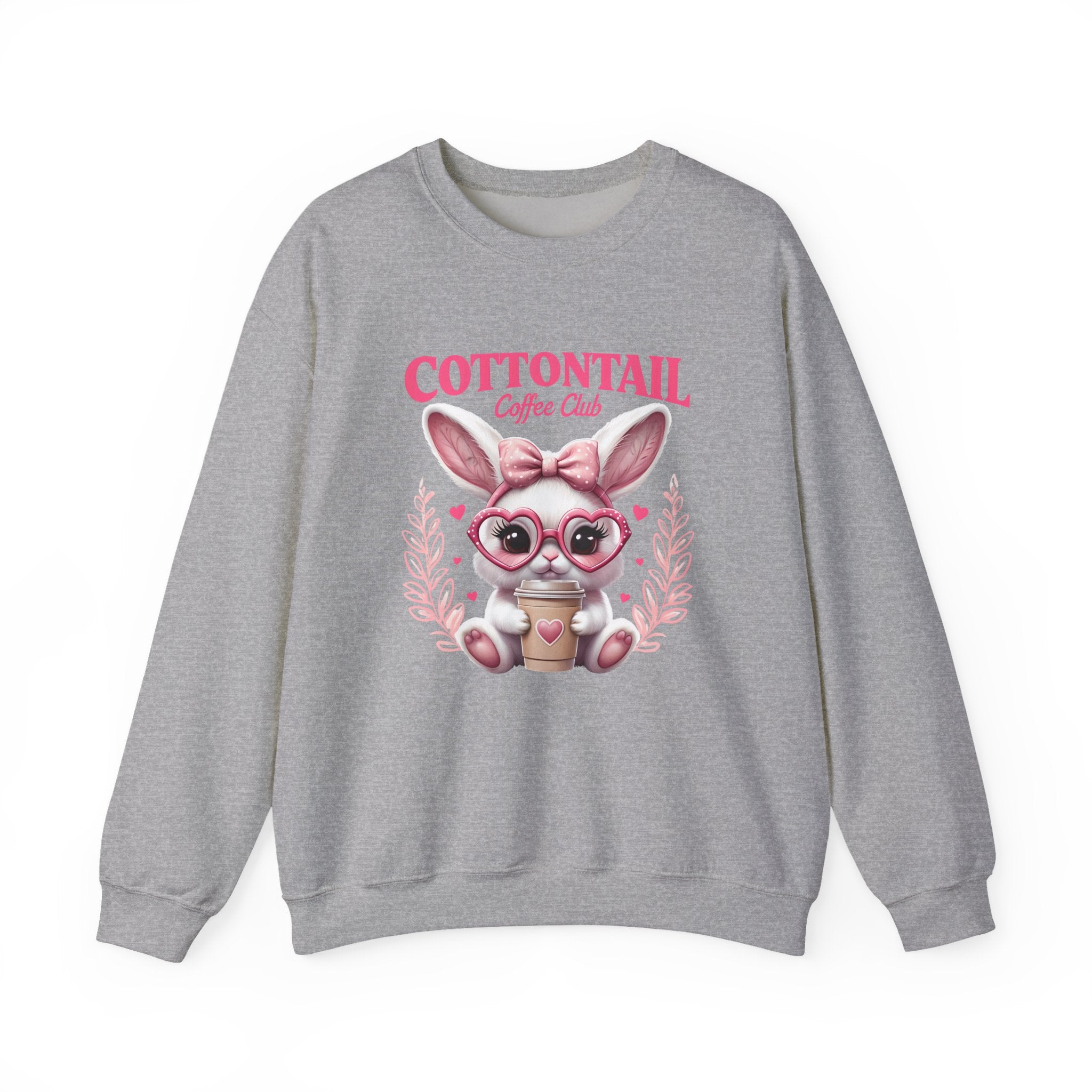 Cottontail Coffee Club Sweatshirt — Cute Bunny with Coffee Graphic