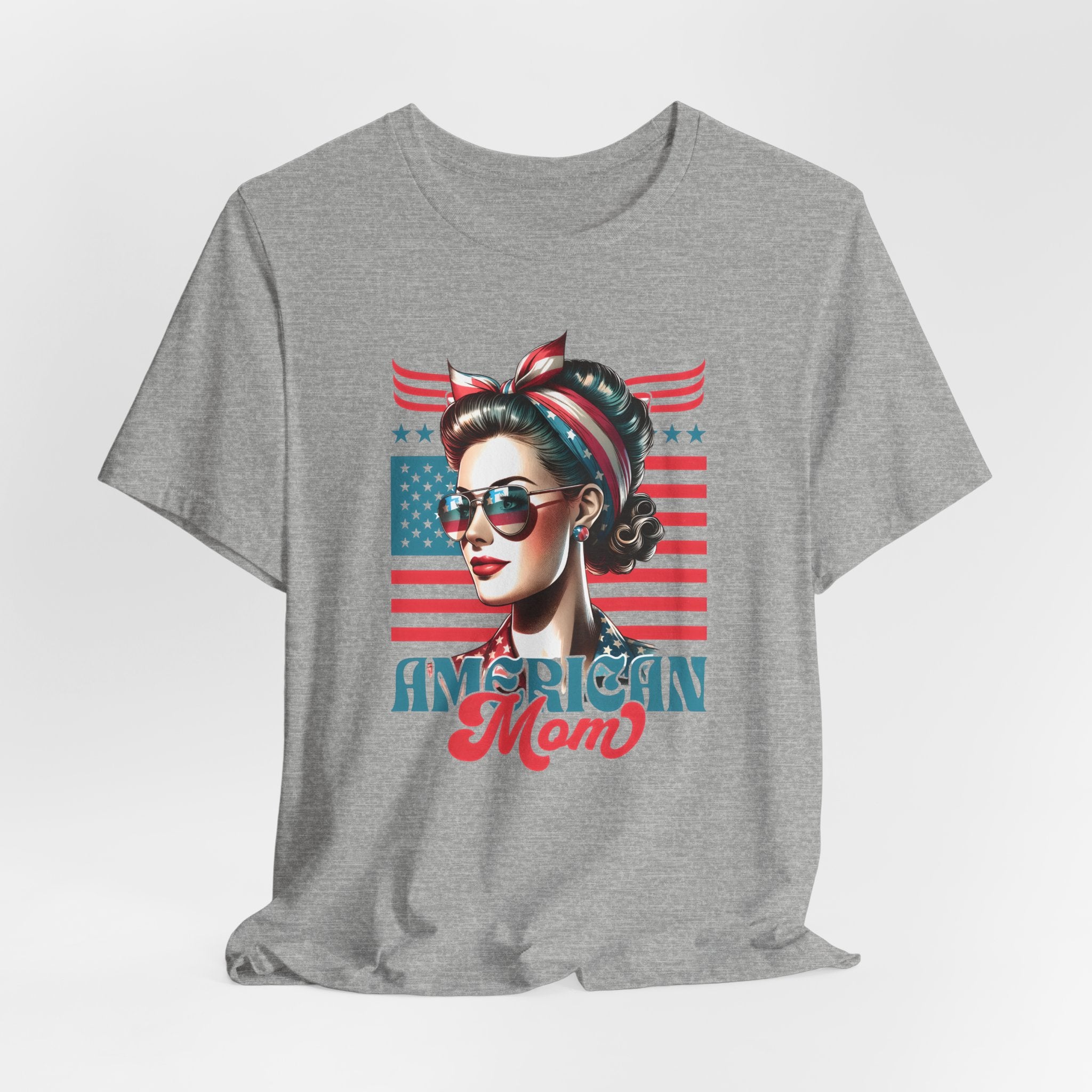 American Mom T-Shirt — Retro Rosie Patriotic Tee