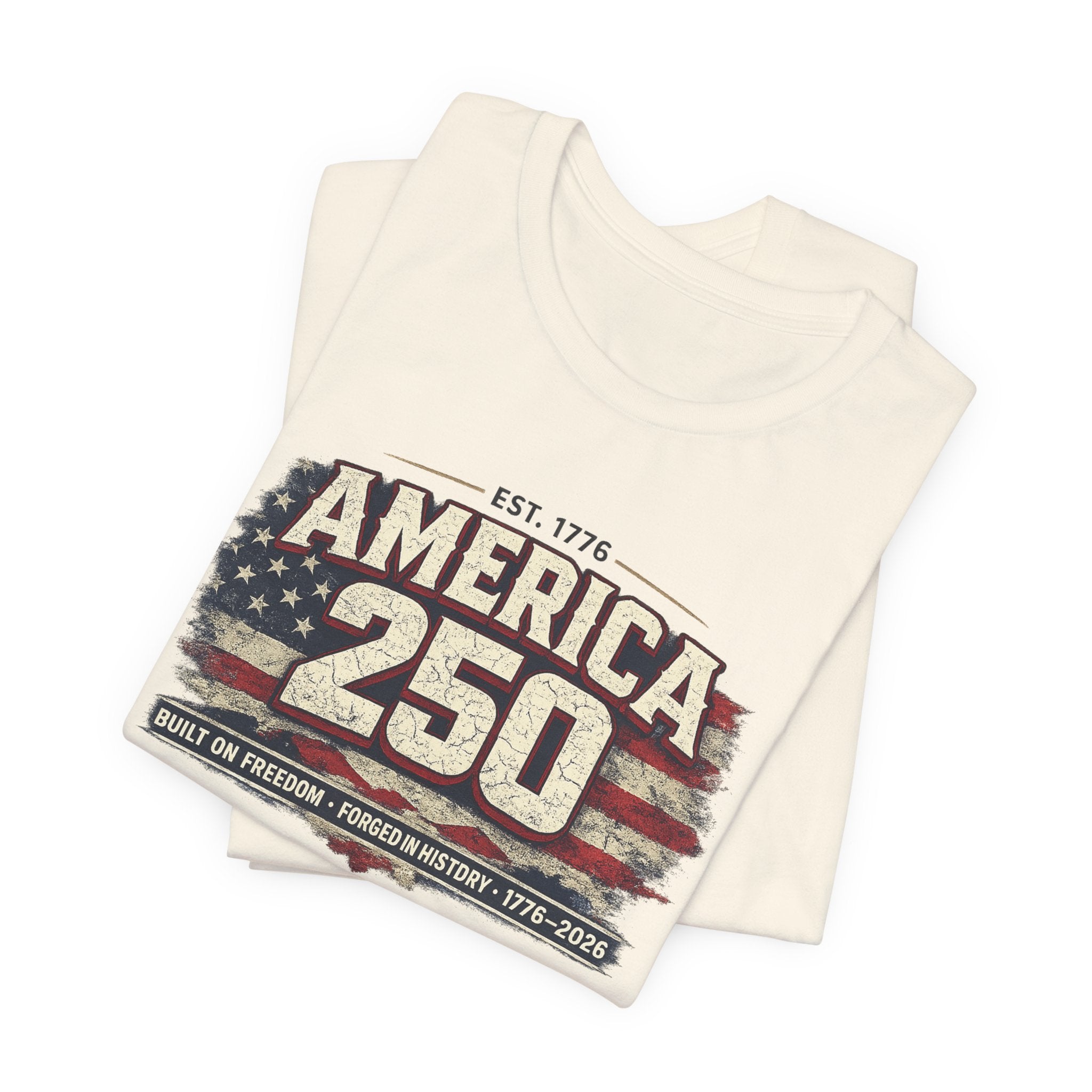America 250 T-Shirt — Vintage Flag Patriotic 1776-2026 Anniversary Tee