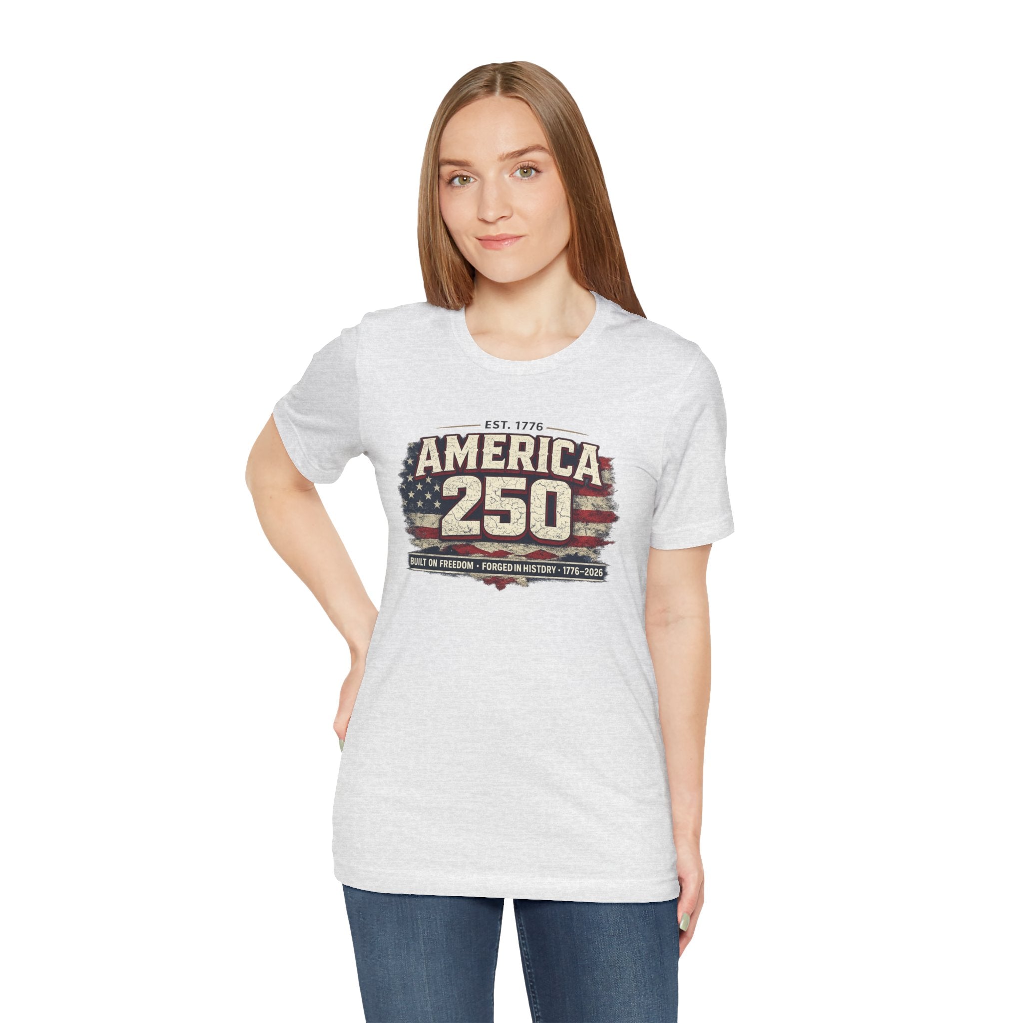 America 250 T-Shirt — Vintage Flag Patriotic 1776-2026 Anniversary Tee