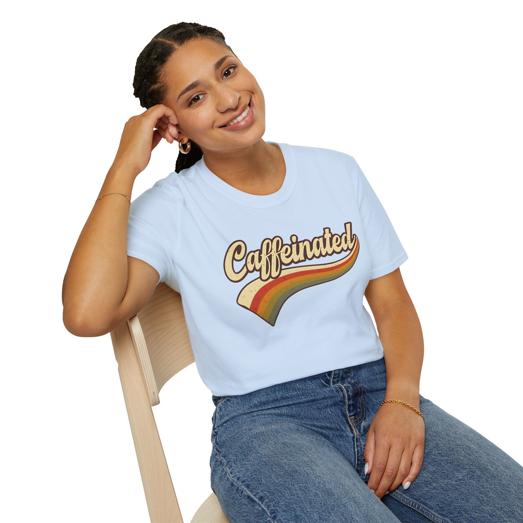 Caffeinated Retro Unisex Softstyle T-Shirt