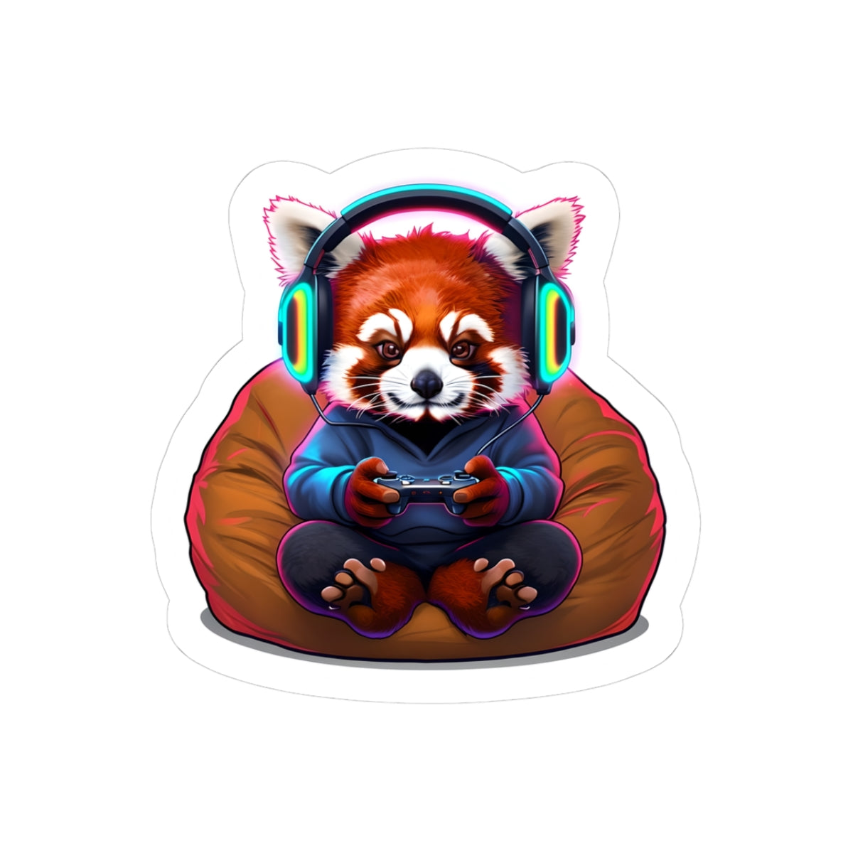 Gaming Red Panda Kiss-Cut Stickers - Perfect for Gamers and Animal Lovers