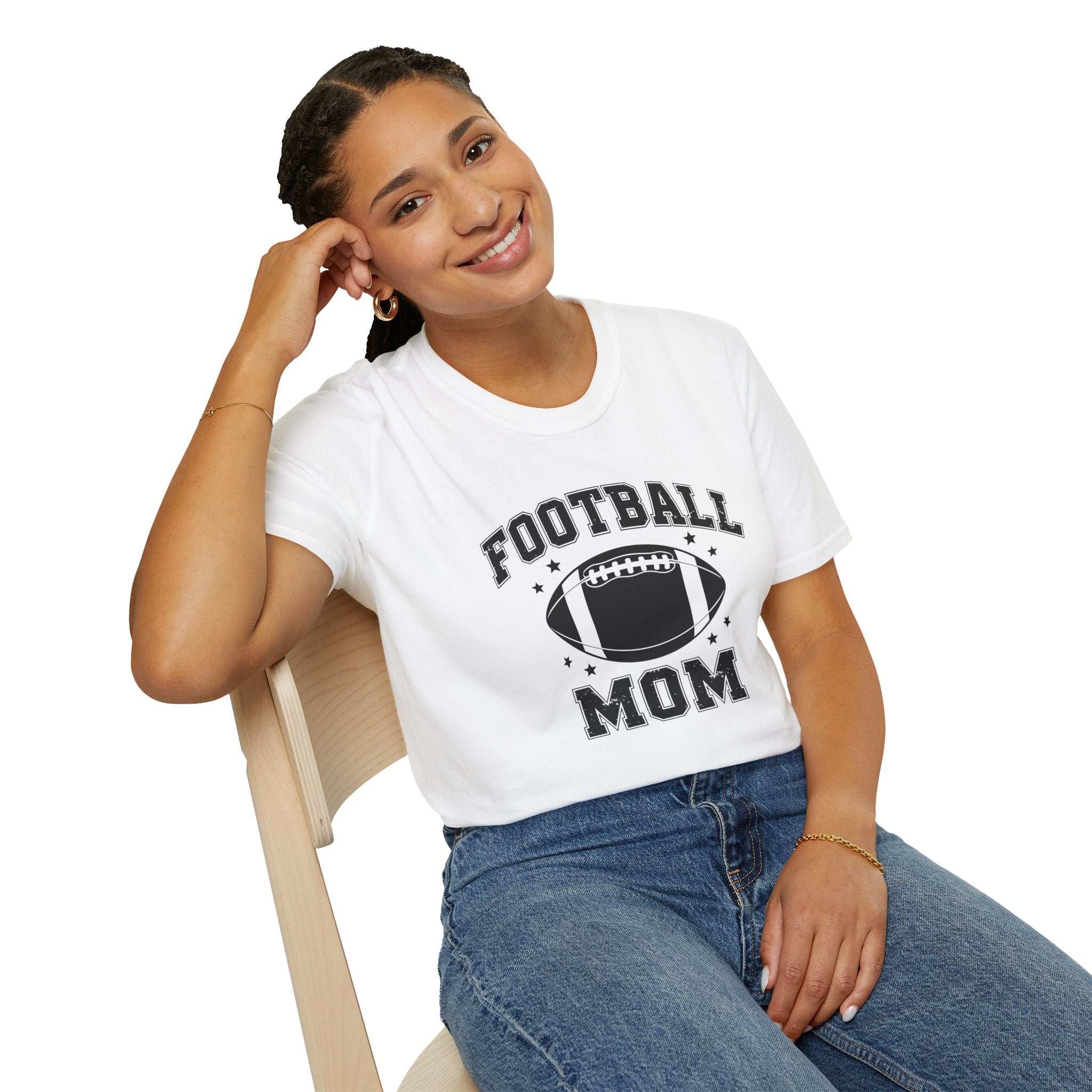 Football Mom Unisex Softstyle T-Shirt, Perfect Gift for Sports Moms, Game Day Tee, Team Spirit Shirt, Gift for Football Lovers