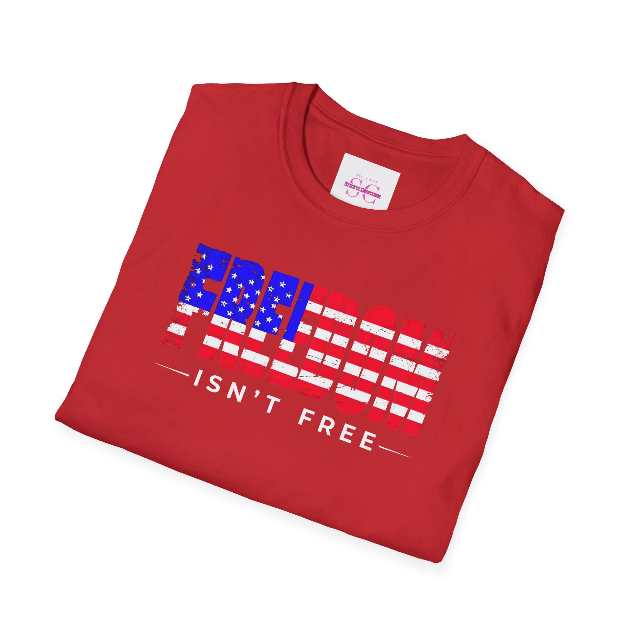 Patriotic Freedom T-Shirt - Unisex Softstyle Tee, Independence Day, Memorial Day, Veteran's Day, Everyday Wear, Gift Idea