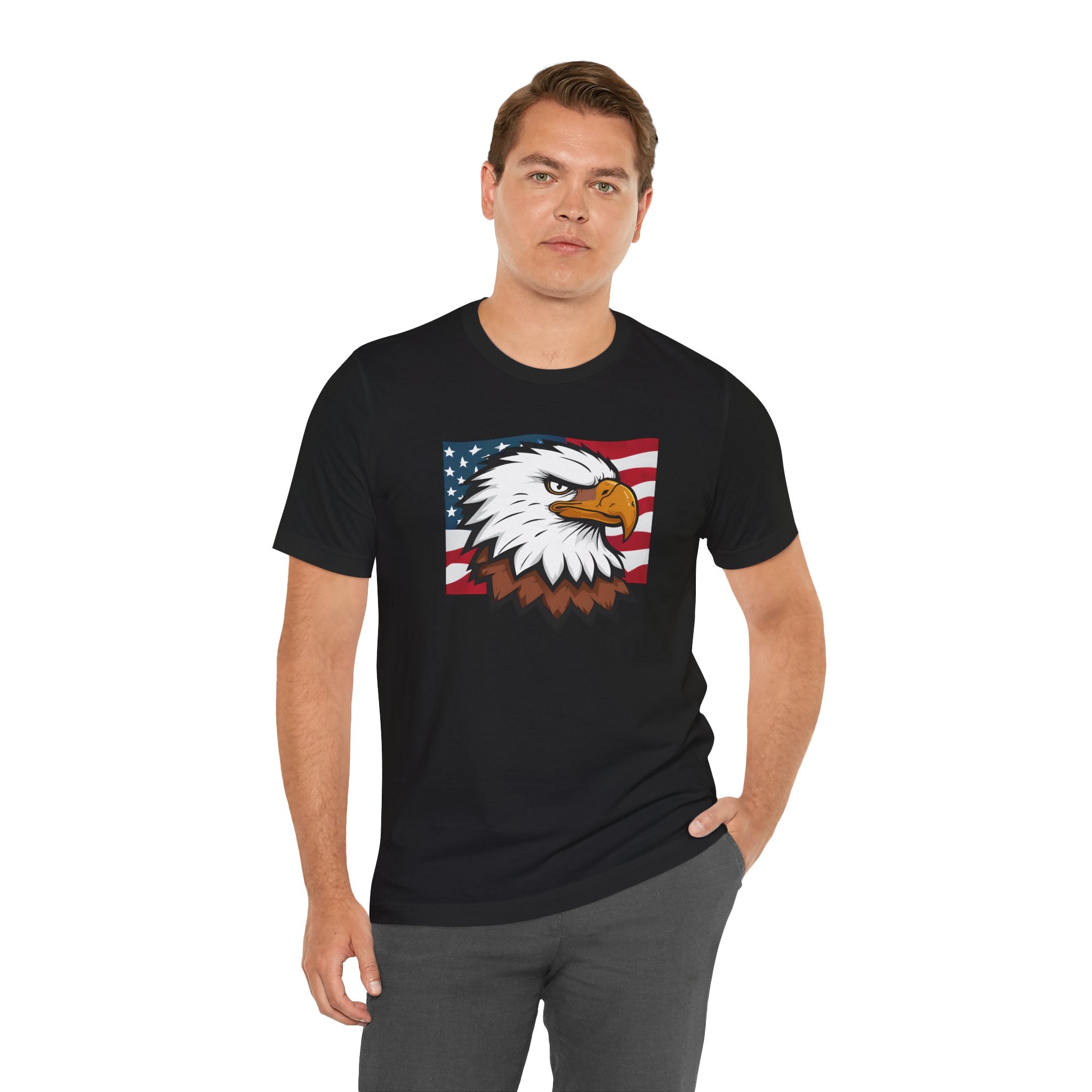 American Eagle Flag T-Shirt — Patriotic Bald Eagle Graphic Tee