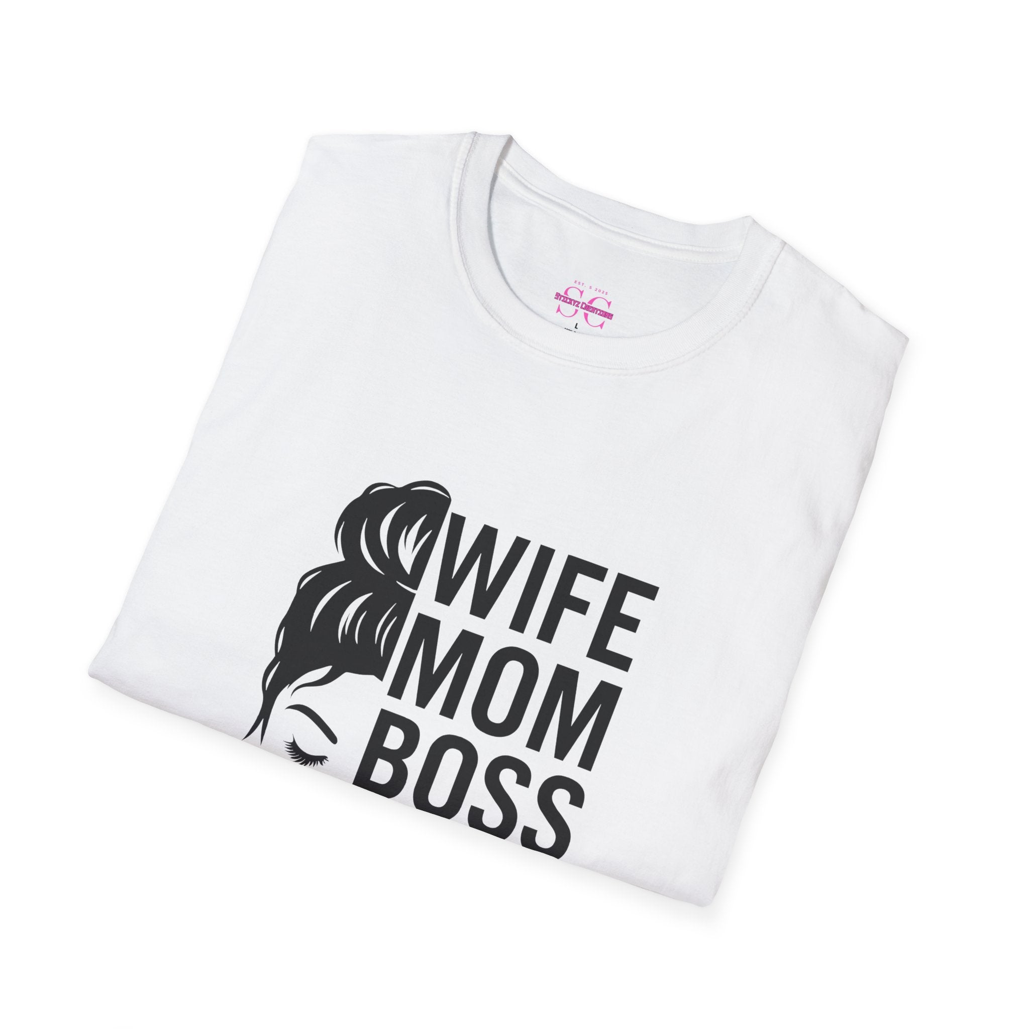 Wife Mom Boss T-Shirt, Unisex Graphic Tee for Moms, Gift for Mother's Day, Casual Wear, Birthday Present, Funny Mom Shirt