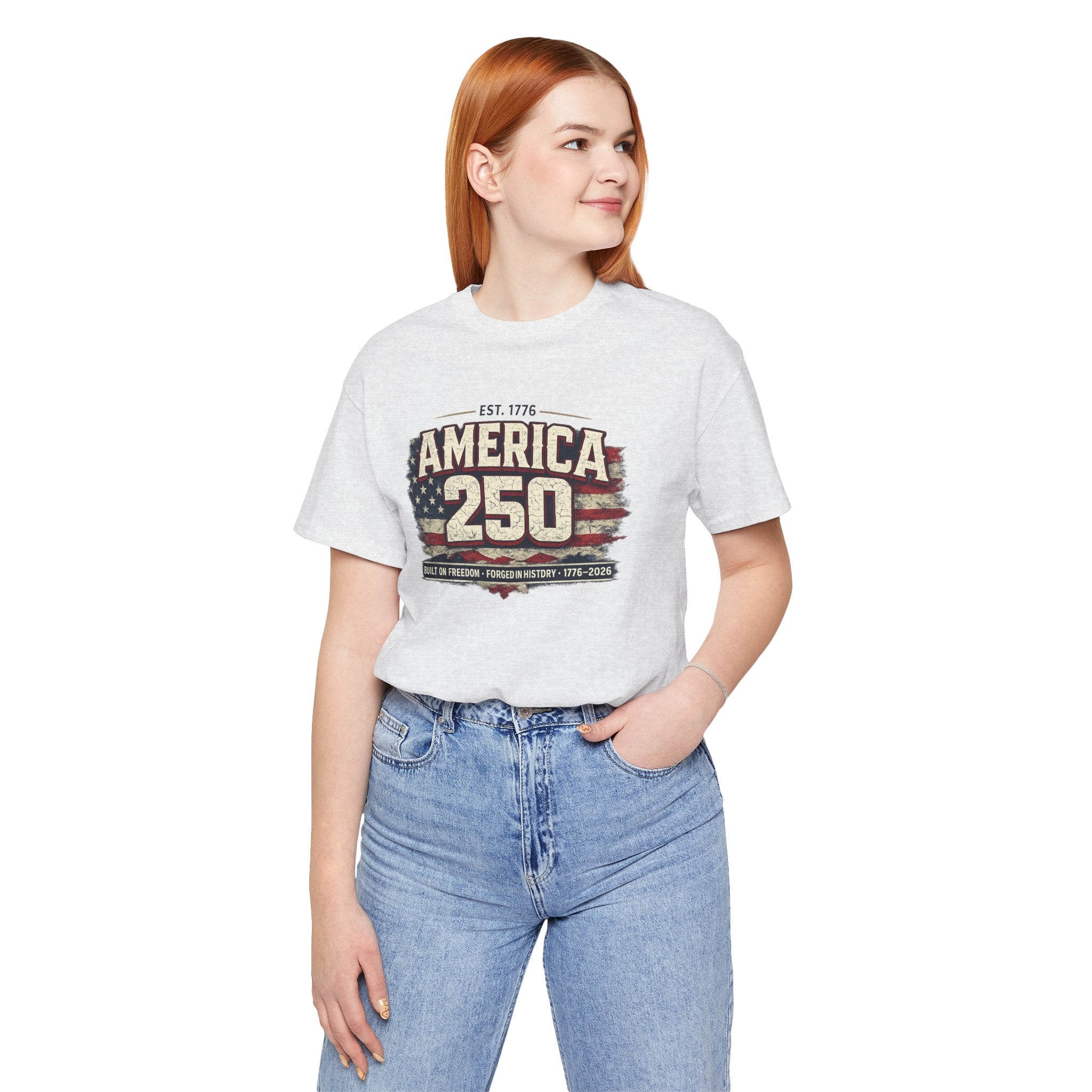 America 250 T-Shirt — Vintage Flag Patriotic 1776-2026 Anniversary Tee