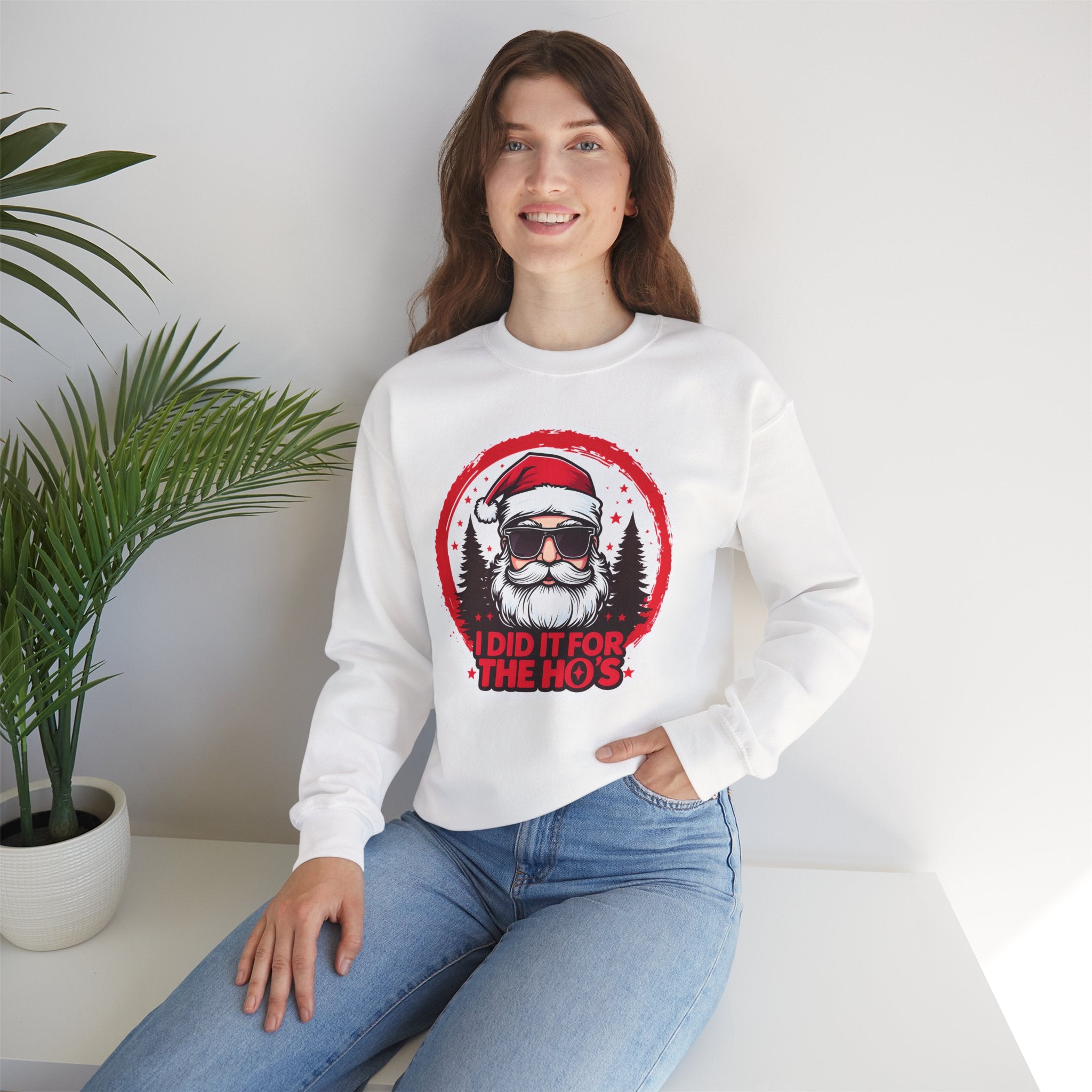 Funny Christmas Sweatshirt, Santa Graphic Crewneck, Holiday Gift for Him/Her, Festive Apparel for Parties, Winter Wear
