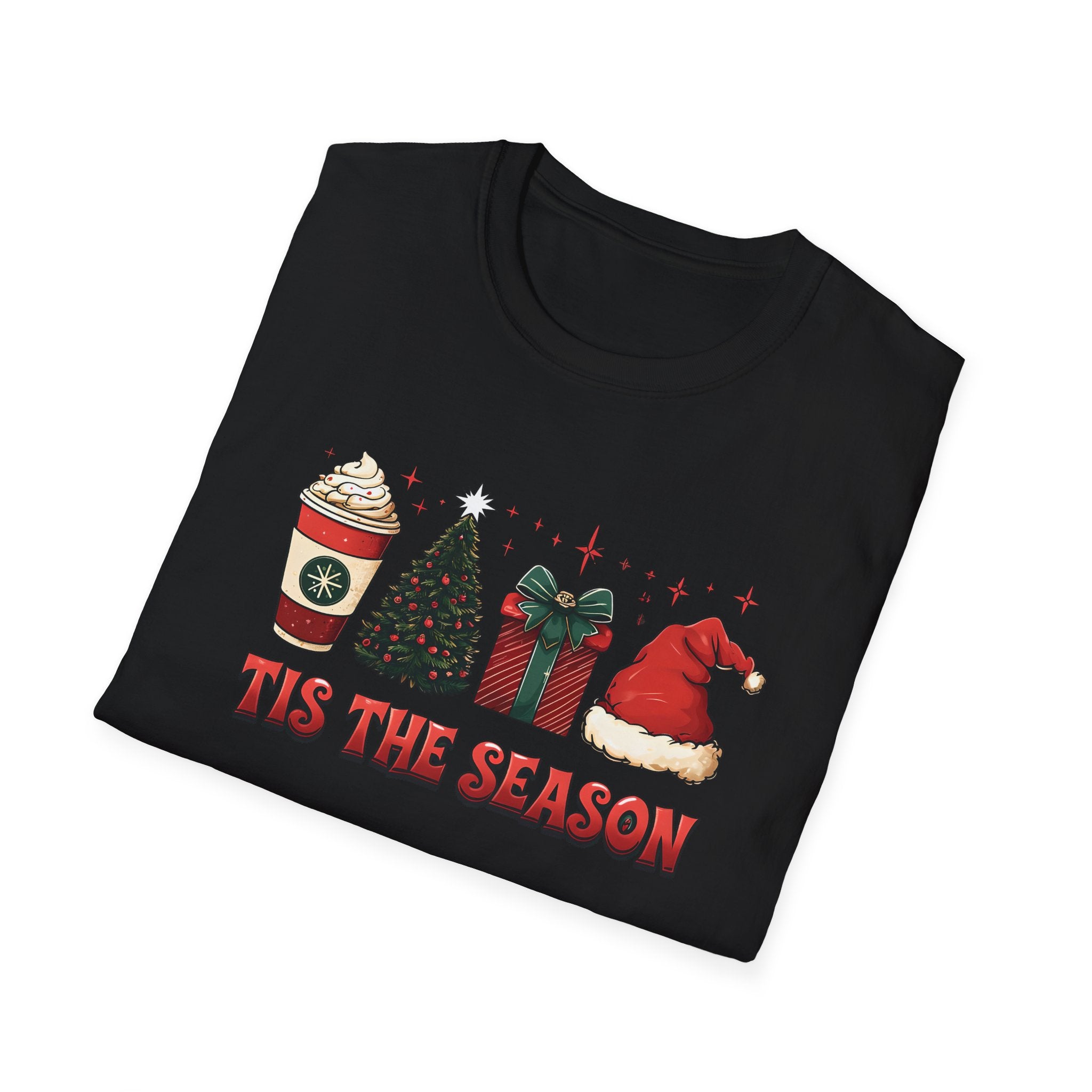 Festive Holiday T-Shirt, Christmas Tee, Unisex Softstyle Shirt, 'Tis the Season Apparel, Perfect for Parties, Gifts, Celebrations