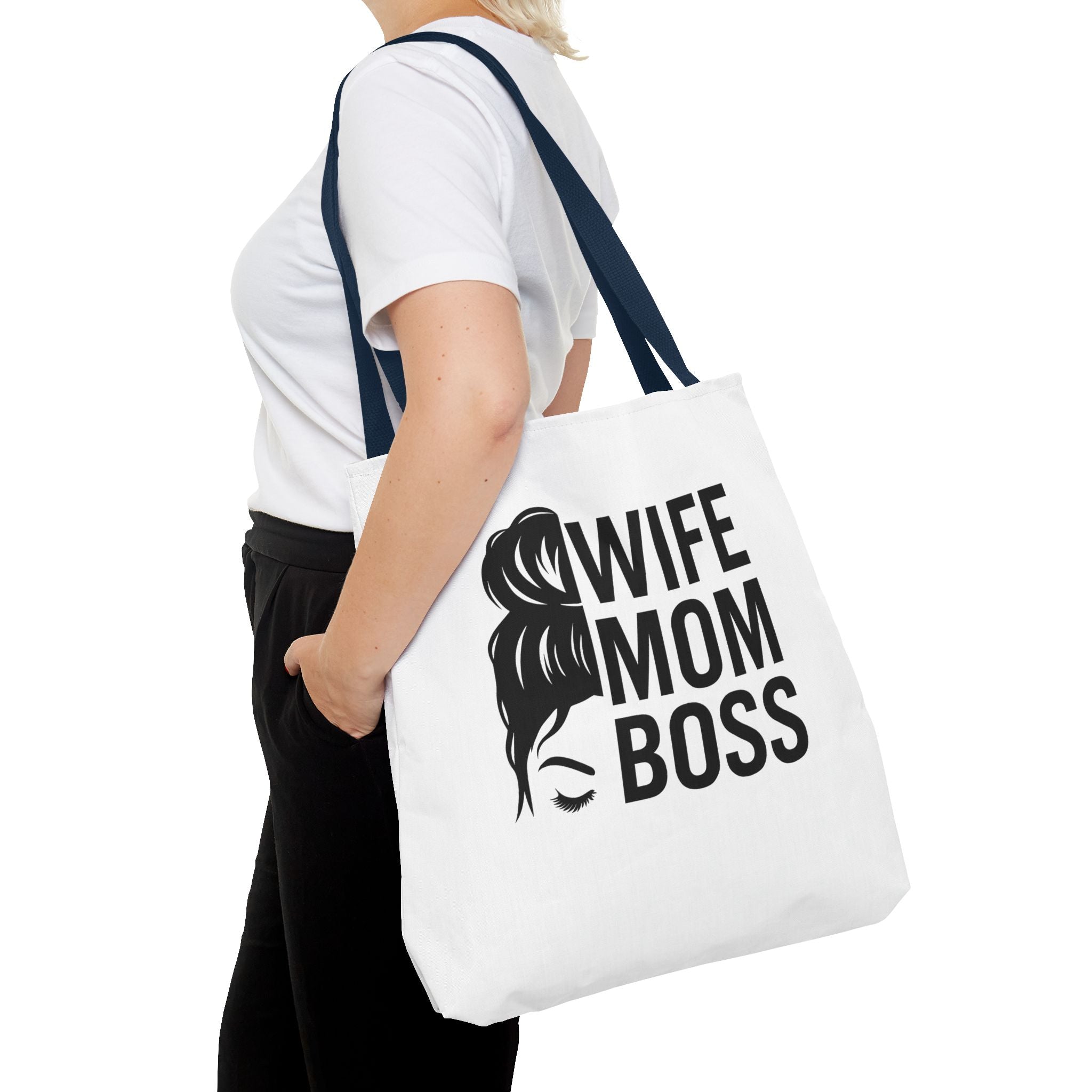 Wife Mom Boss Tote Bag - Chic, Durable Tote for Moms, Stylish Carry-All, Gift for Mother's Day, Work, and Everyday Use