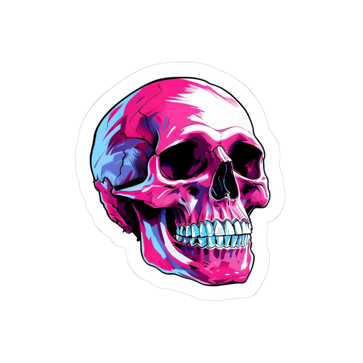 Vibrant Skull Kiss-Cut Stickers | Laptop Stickers, Water Bottle Decals, Halloween Decor, Edgy Art, Cool Gifts