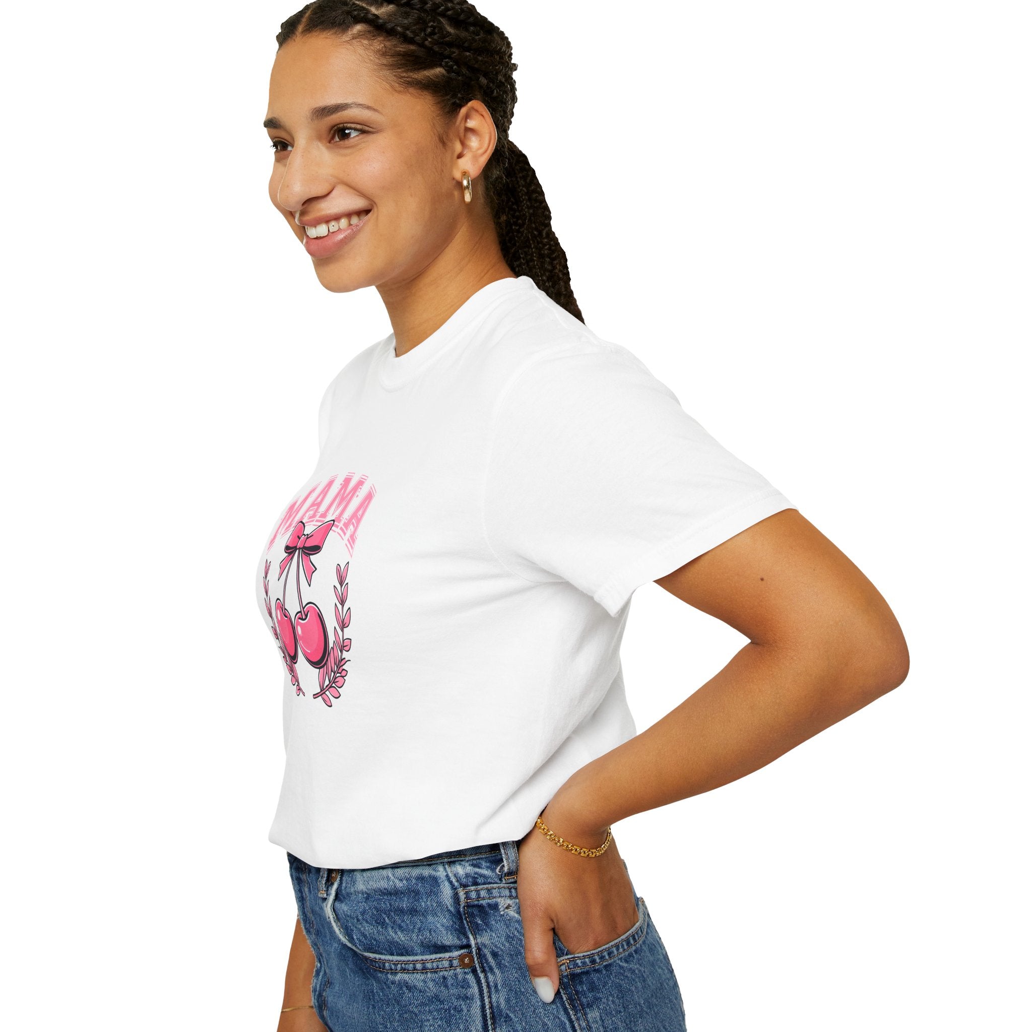 Mama Cherry Graphic T-Shirt | Unisex Apparel for Moms | Gift for Mother's Day, Birthday, Casual Wear, Family Gatherings, Summer Style