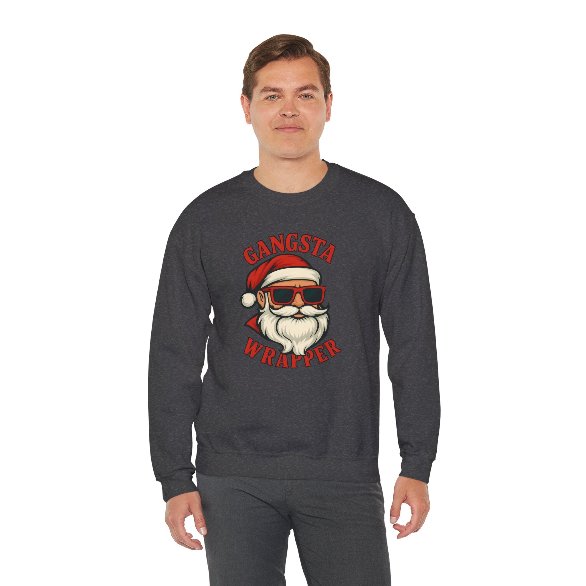 Gangsta Wrapper Crewneck Sweatshirt – Funny Christmas Apparel for Holiday Cheer