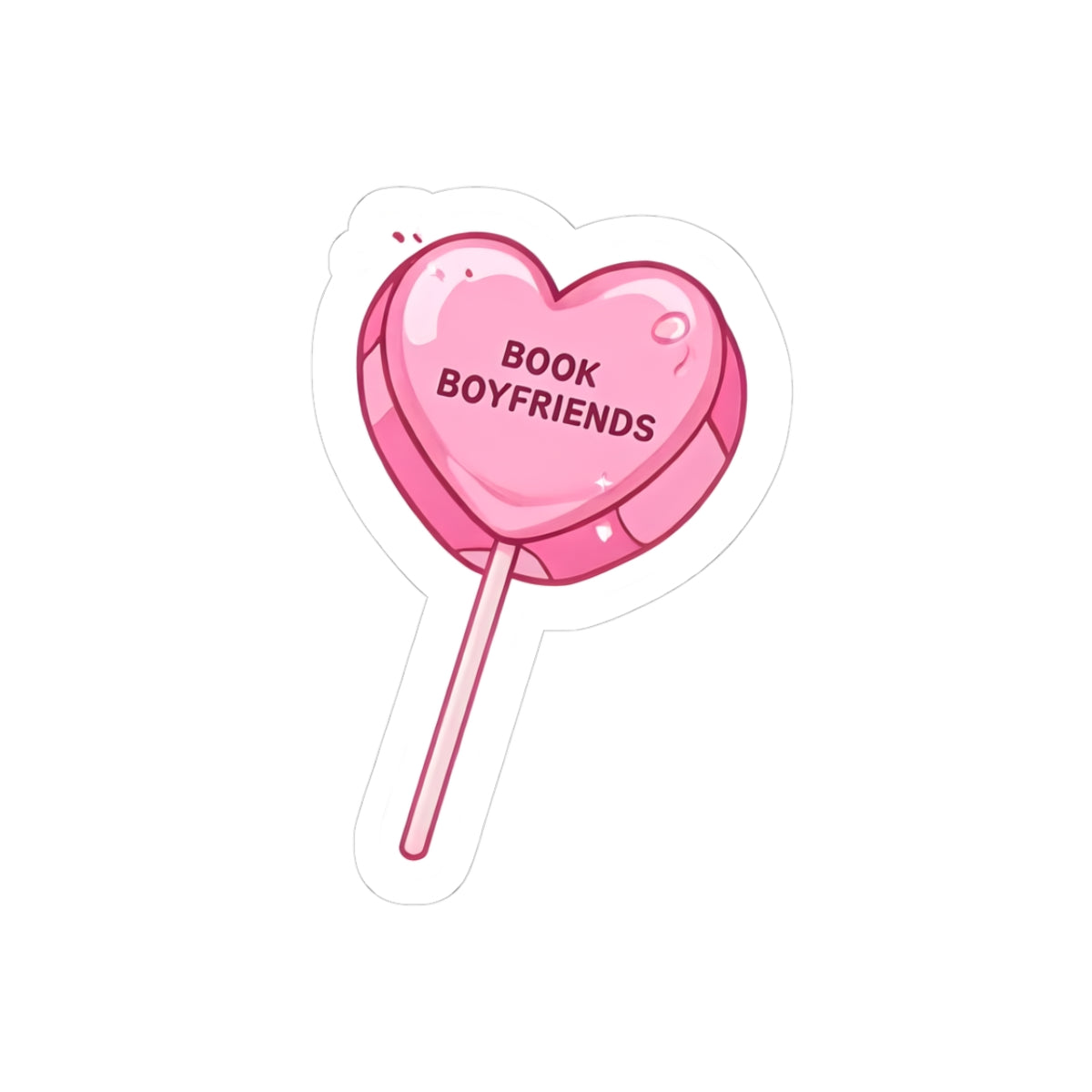 Sweet Love Kiss-Cut Stickers, Cute Heart Stickers, Book Boyfriends Decor, Laptop Decals, Gifts for Book Lovers