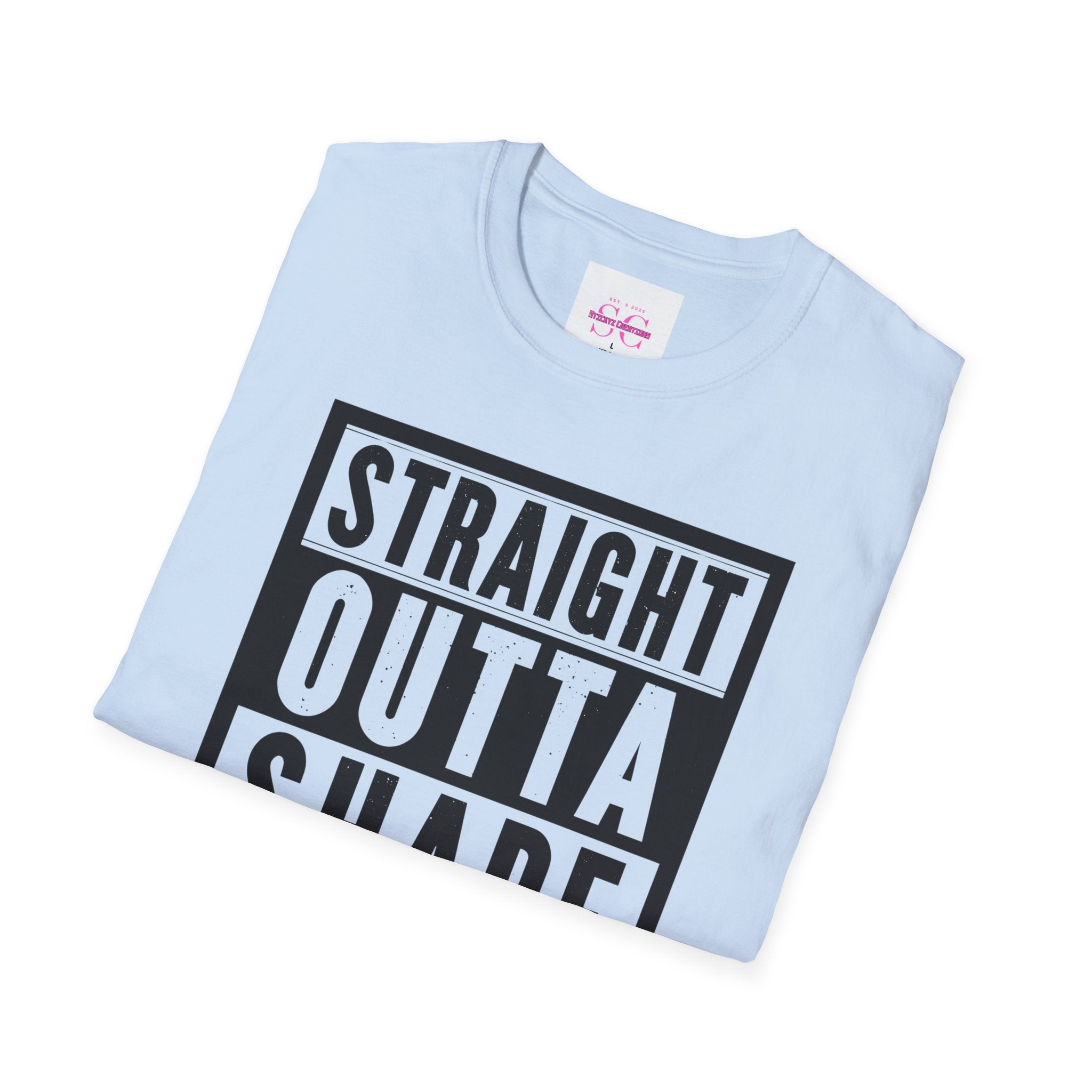 Straight Outta Shape Unisex Softstyle T-Shirt - Funny Workout Tee, Gift for Gym Lovers, Fitness Humor, Casual Wear, Everyday T-Shirt