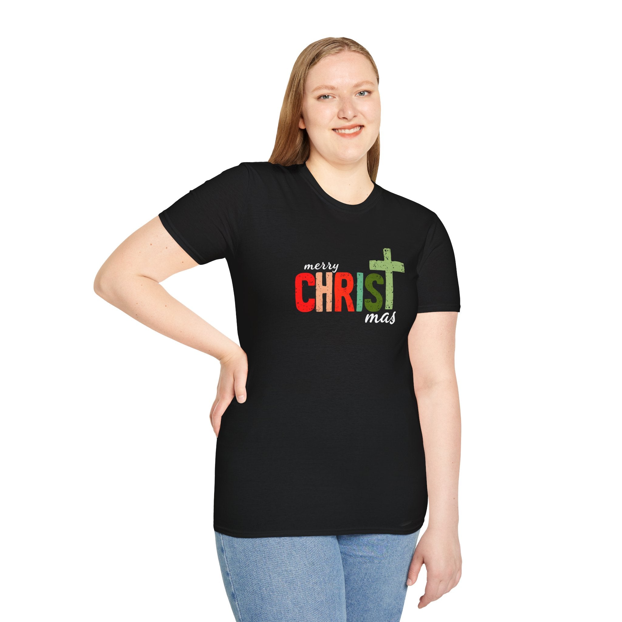 Merry Christmas Unisex T-Shirt, Holiday Tee, Faith-Based Gift, Family Christmas Shirt, Casual Christmas Wear, Christian Apparel