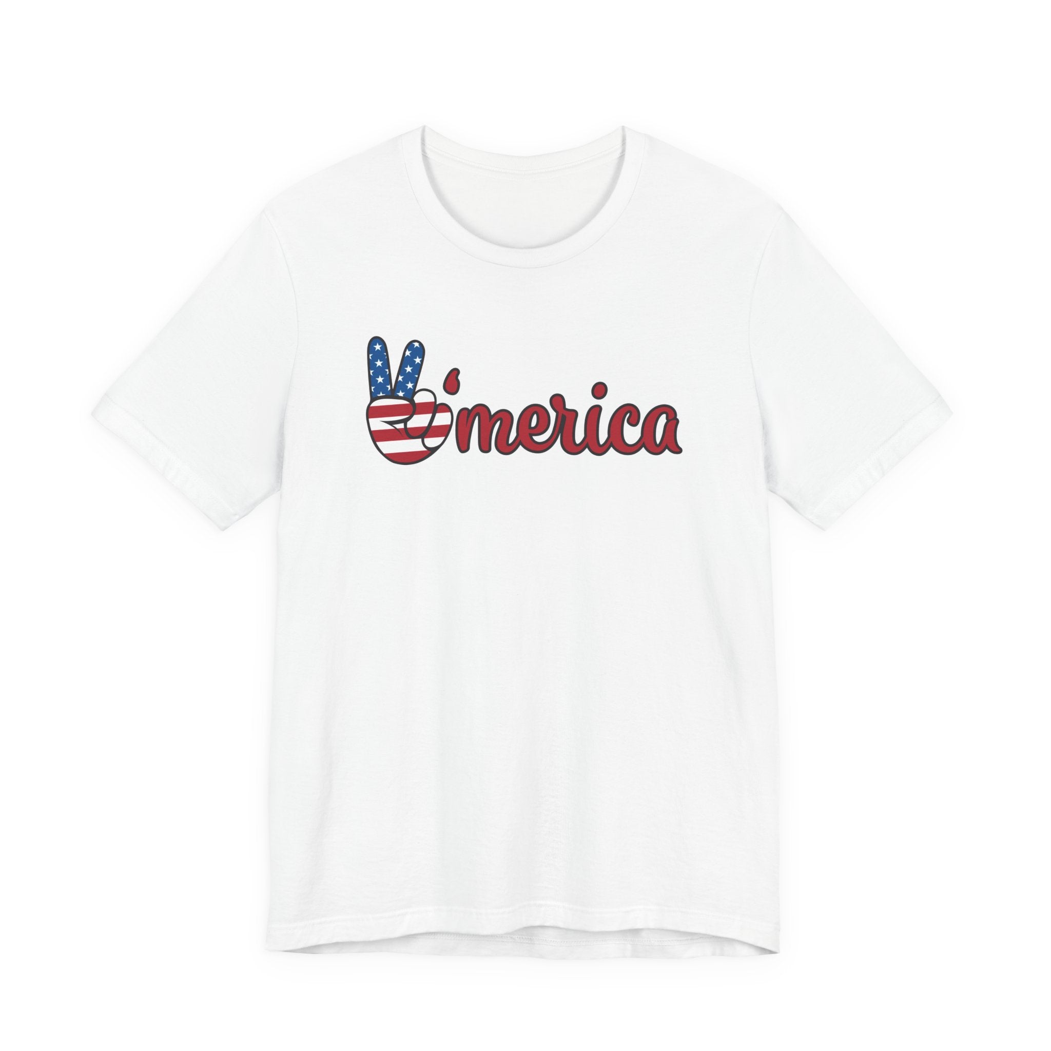 'Merica Peace Sign T-Shirt — Patriotic American Flag Graphic Tee for 4th of July