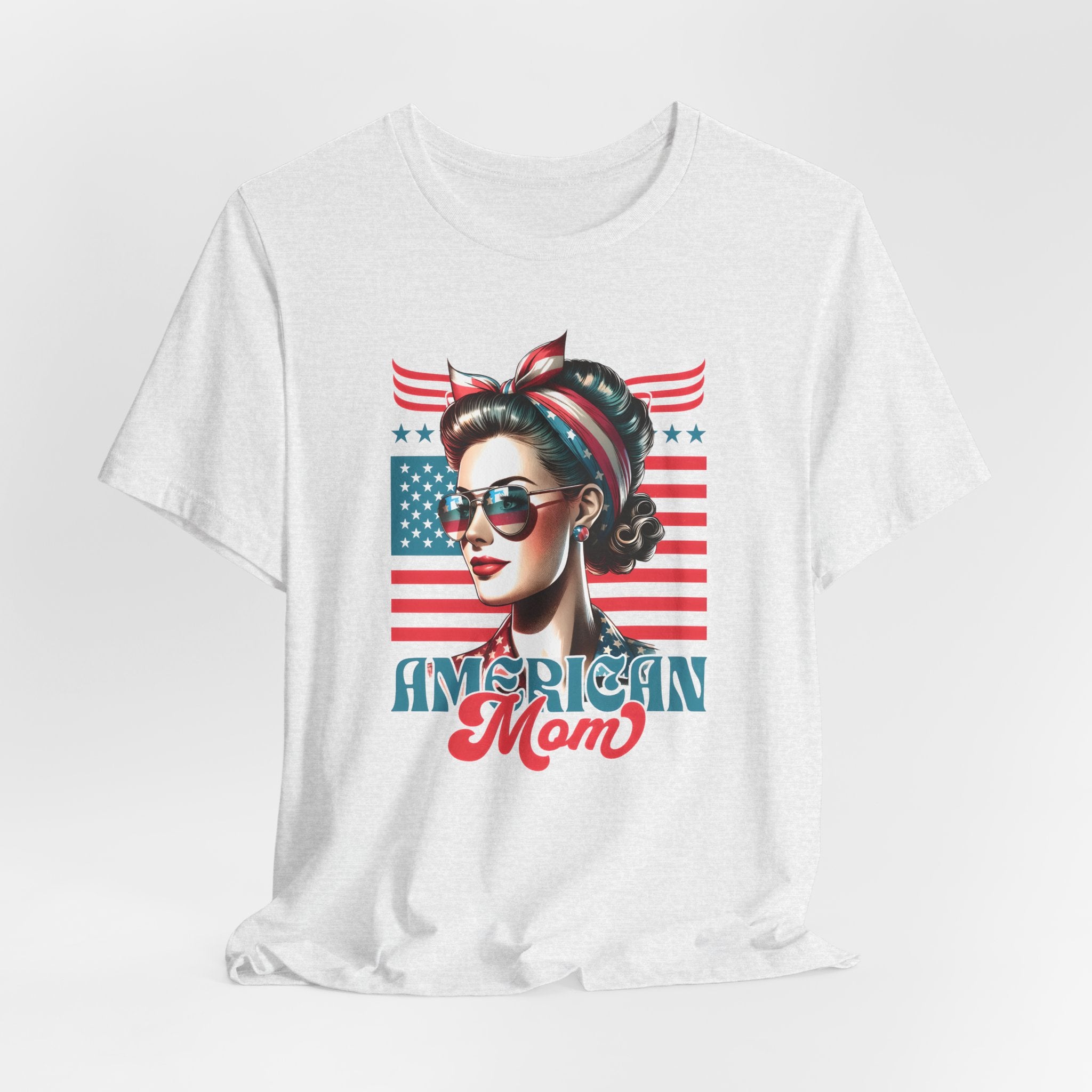 American Mom T-Shirt — Retro Rosie Patriotic Tee