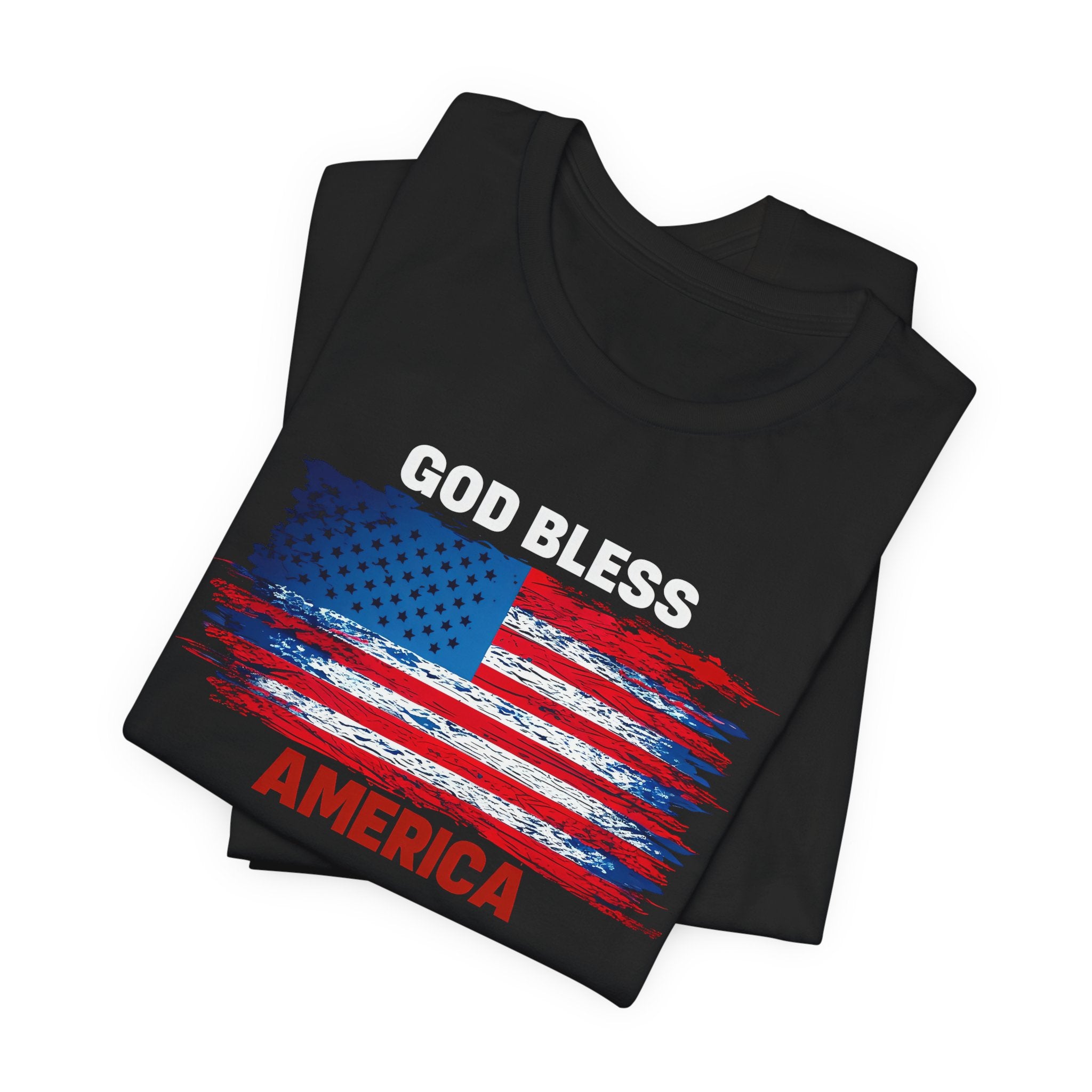 God Bless America T-Shirt - Distressed Flag Patriotic Tee for 4th of July