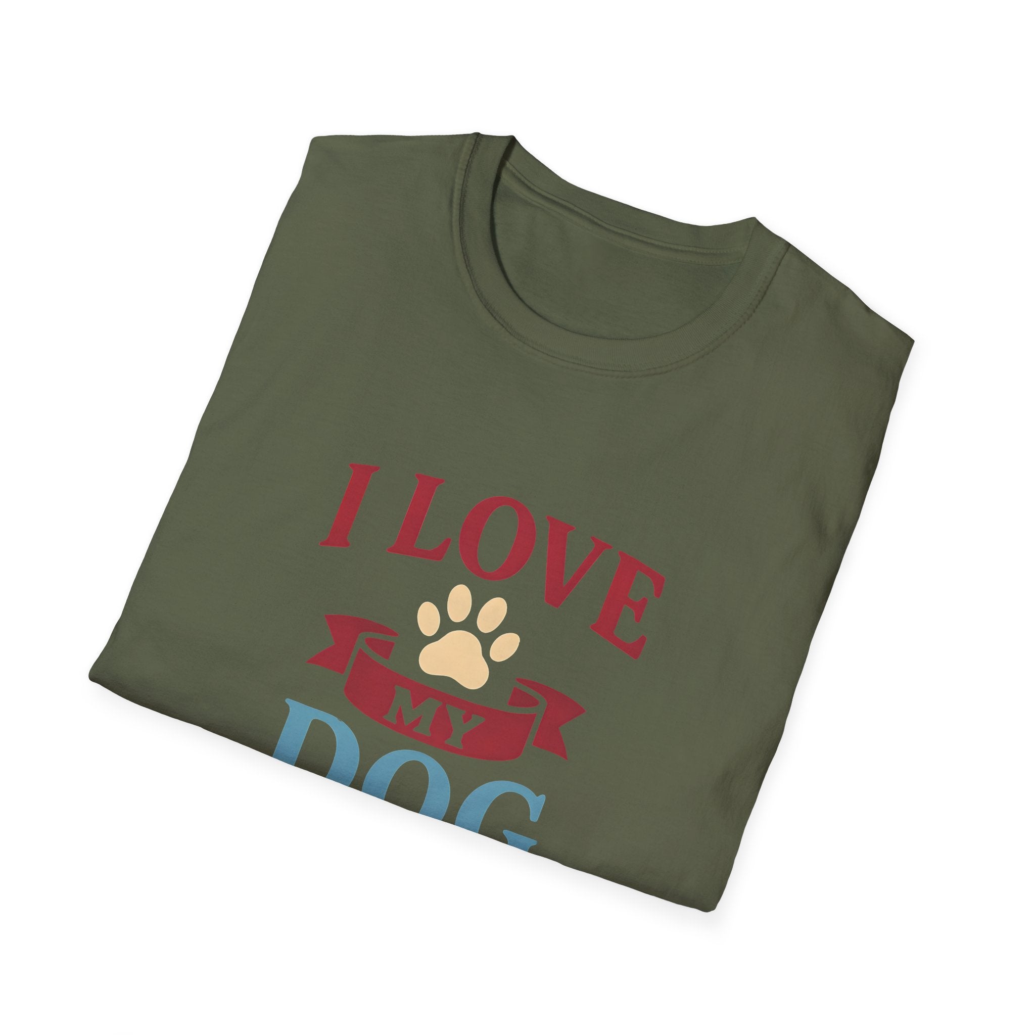 I Love My Dog Unisex Softstyle T-Shirt, Dog Lover Gift, Pet Owner Tee, Dog Mom/Dad Shirt, Casual Wear, Birthday Gift