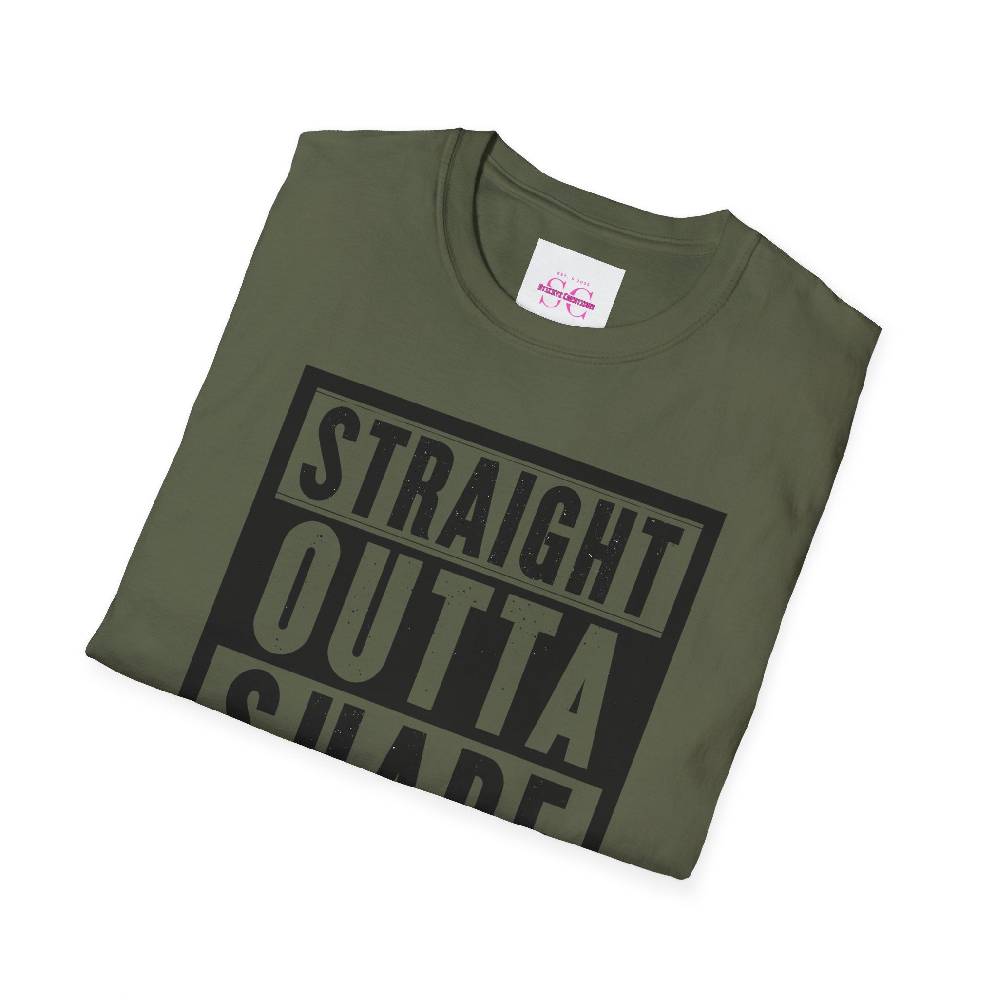 Straight Outta Shape Unisex Softstyle T-Shirt - Funny Workout Tee, Gift for Gym Lovers, Fitness Humor, Casual Wear, Everyday T-Shirt