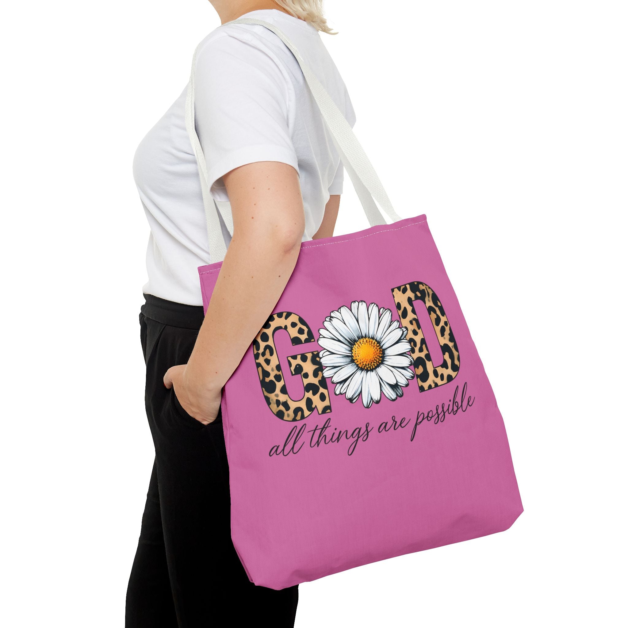 Floral Inspirational Tote Bag - All Things Are Possible