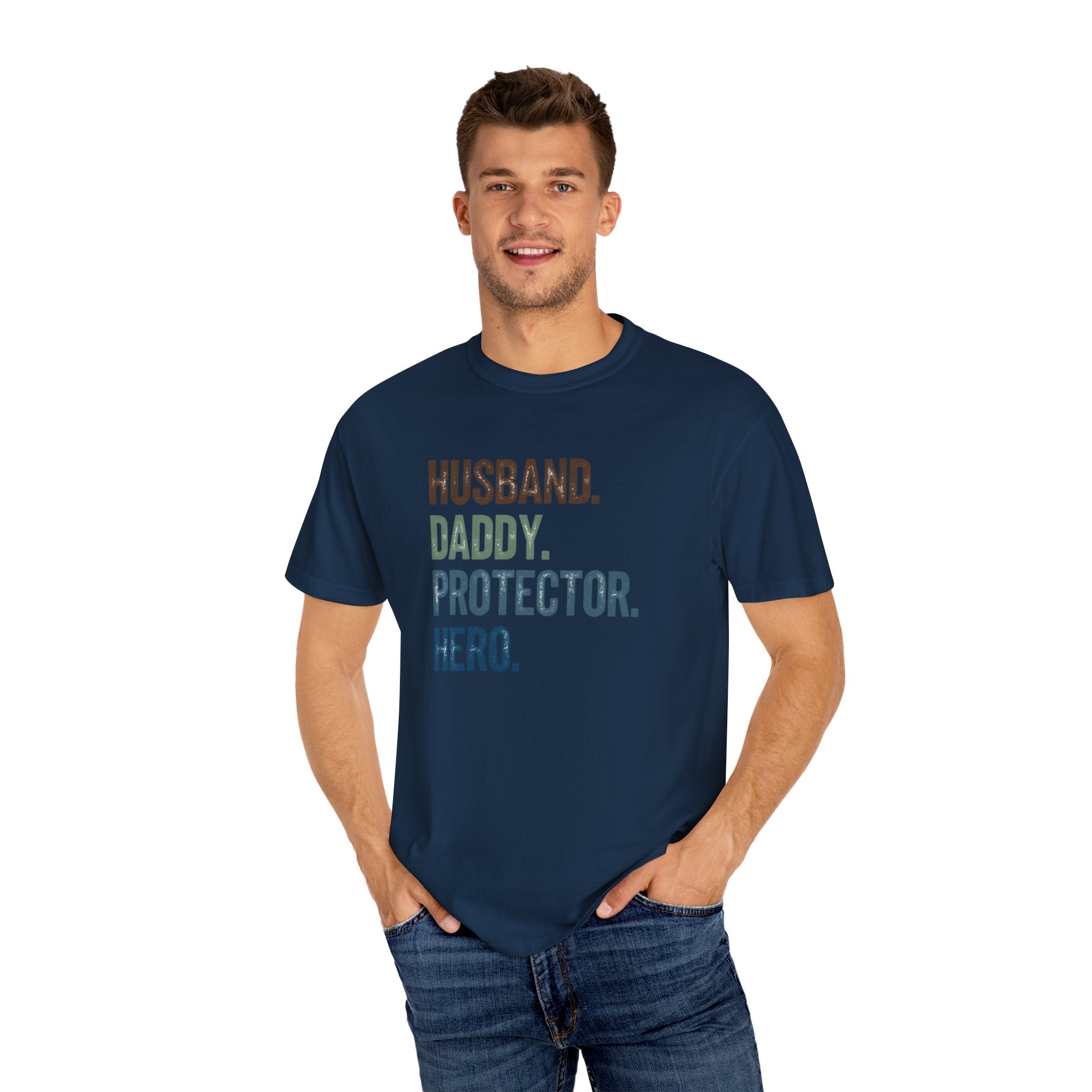 Hero Dad T-shirt, Unisex Garment-Dyed Tee for Fathers, Perfect Father's Day Gift, Casual Wear, Family Celebration