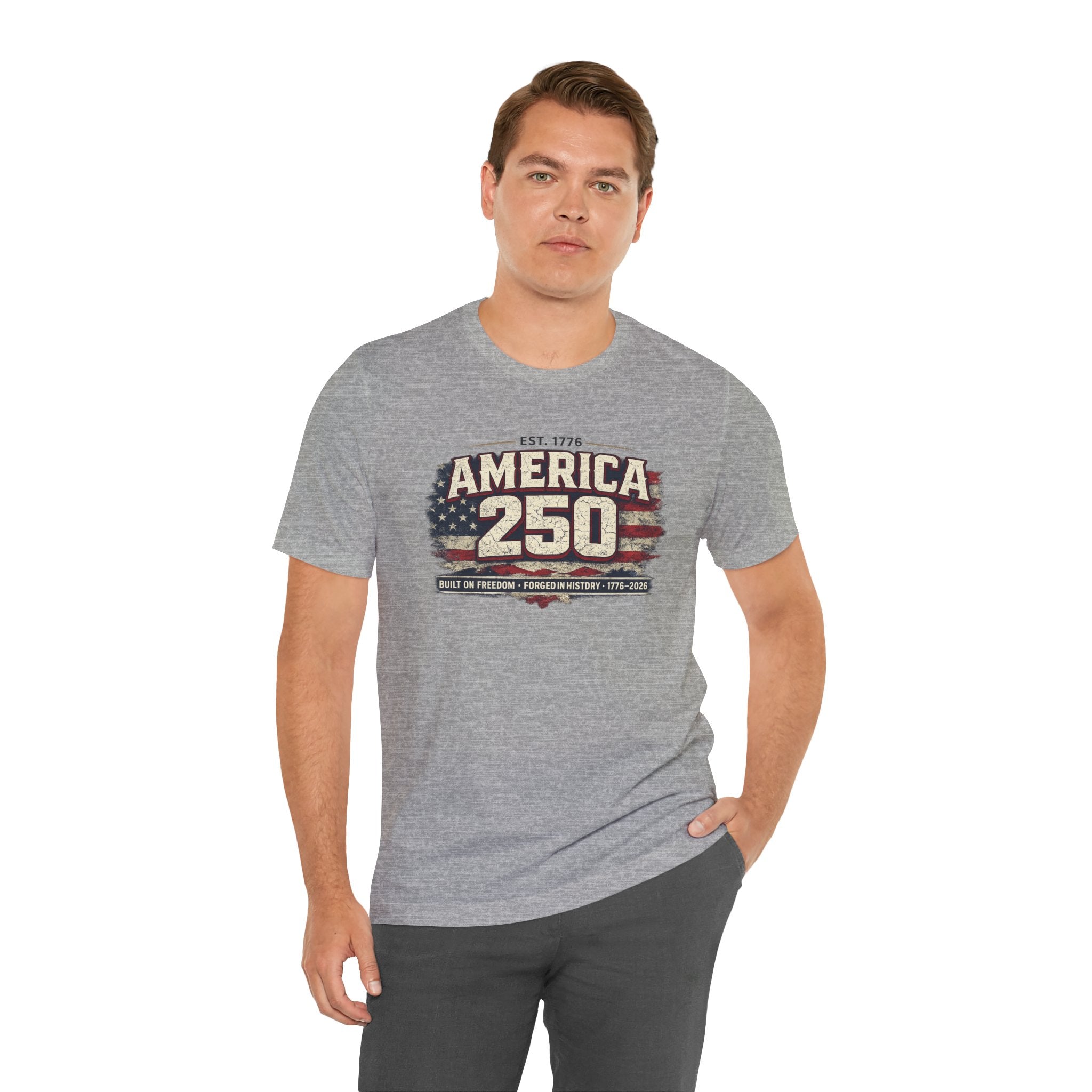 America 250 T-Shirt — Vintage Flag Patriotic 1776-2026 Anniversary Tee