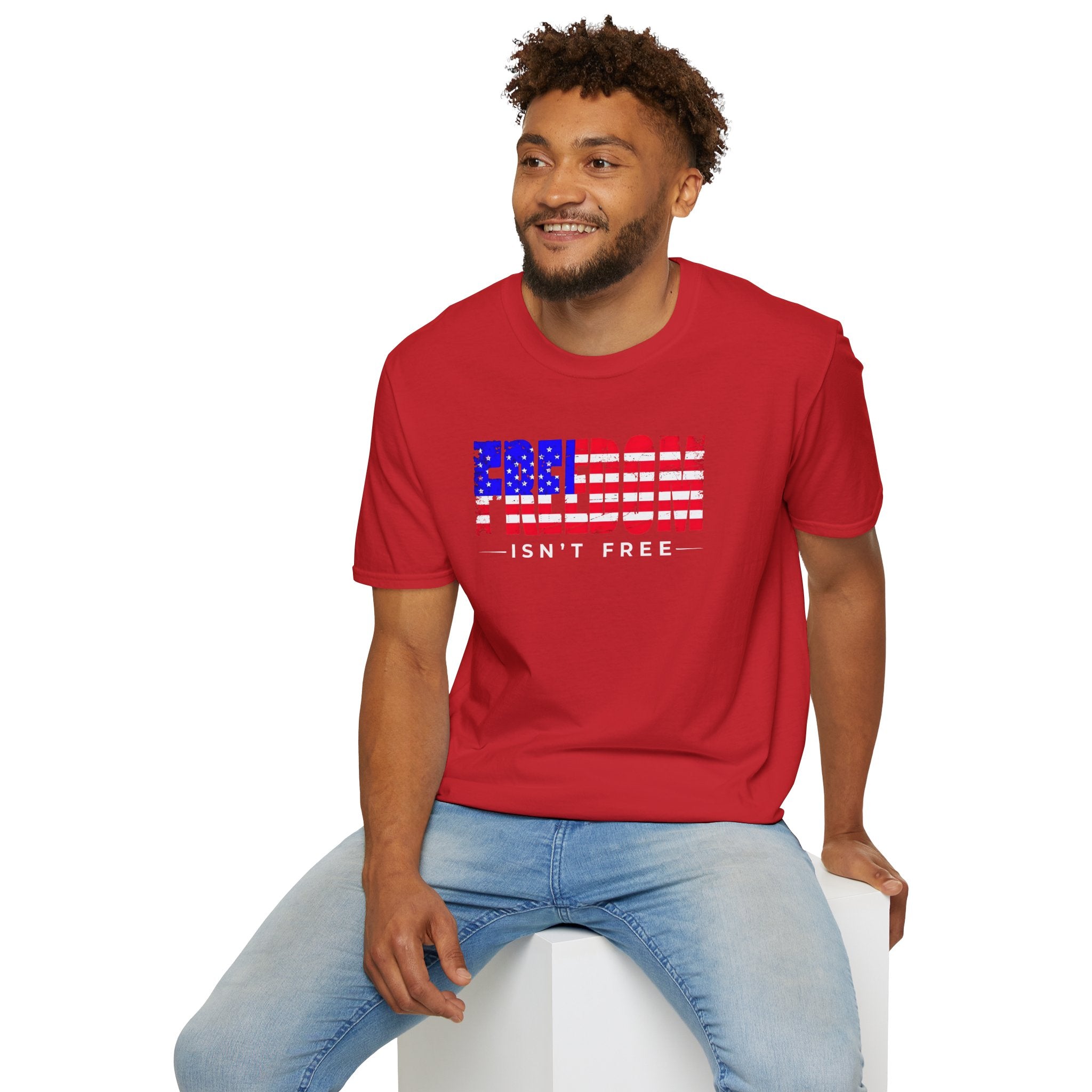 Patriotic Freedom T-Shirt - Unisex Softstyle Tee, Independence Day, Memorial Day, Veteran's Day, Everyday Wear, Gift Idea