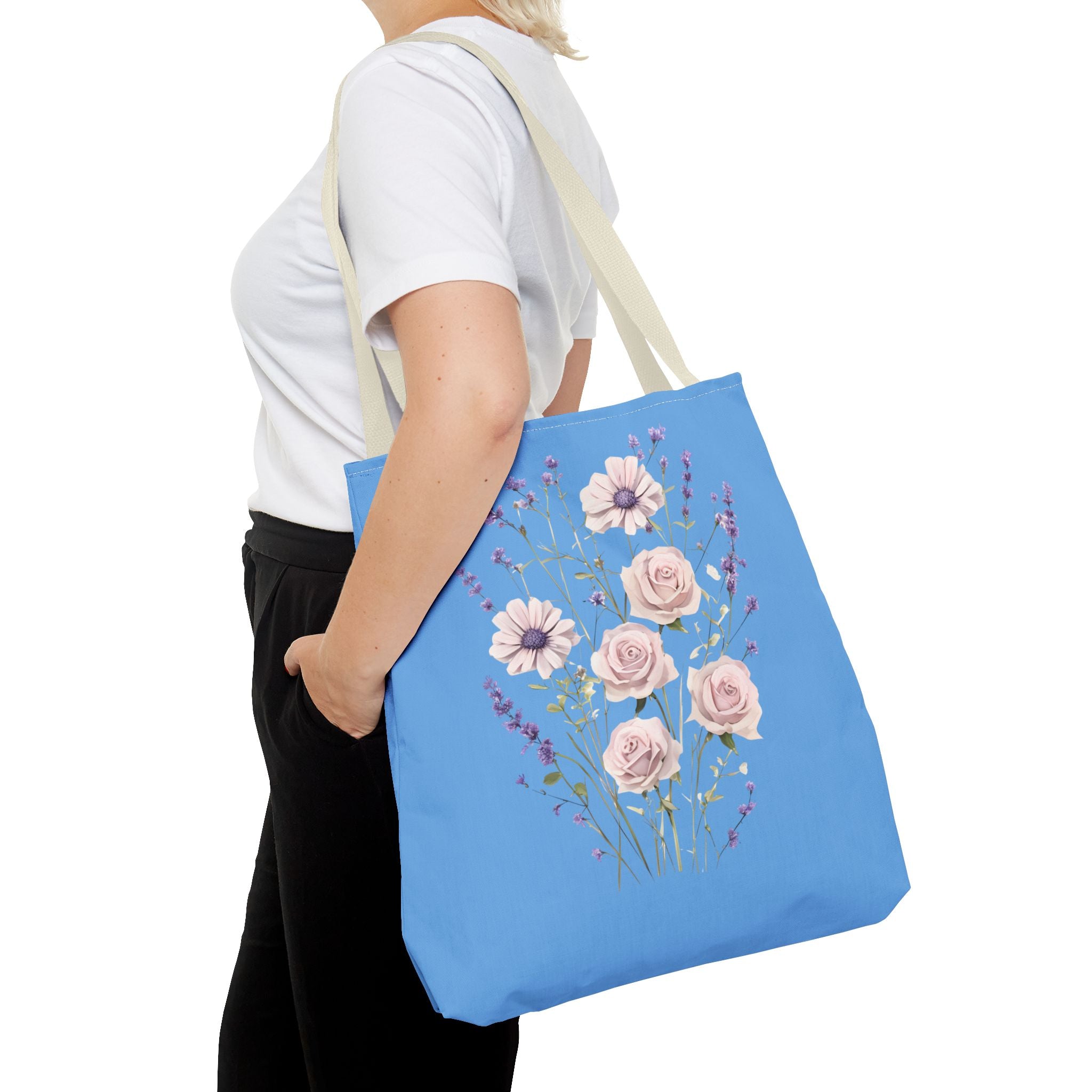 Floral Print Tote Bag - Vibrant Summer Shopping Bag
