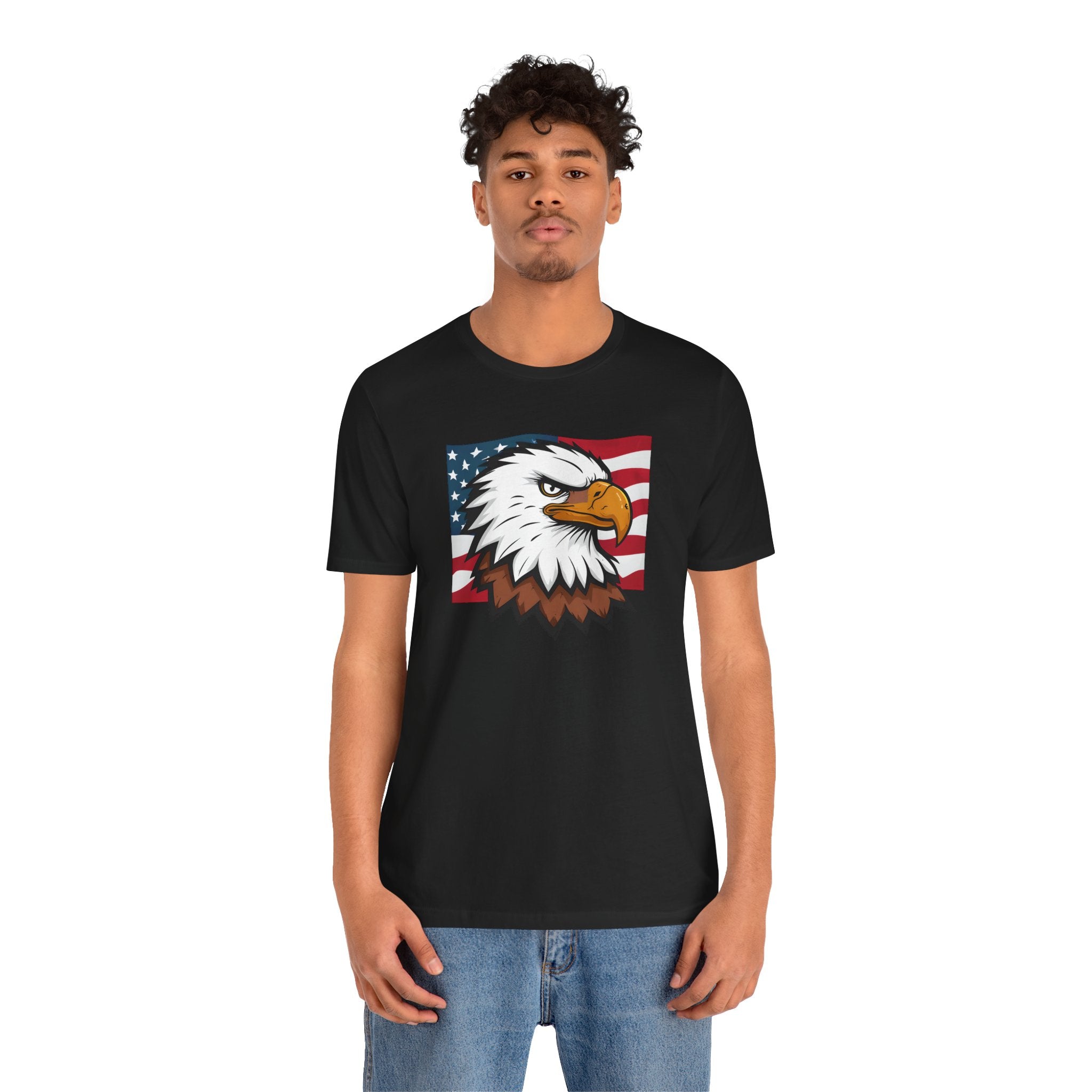 American Eagle Flag T-Shirt — Patriotic Bald Eagle Graphic Tee