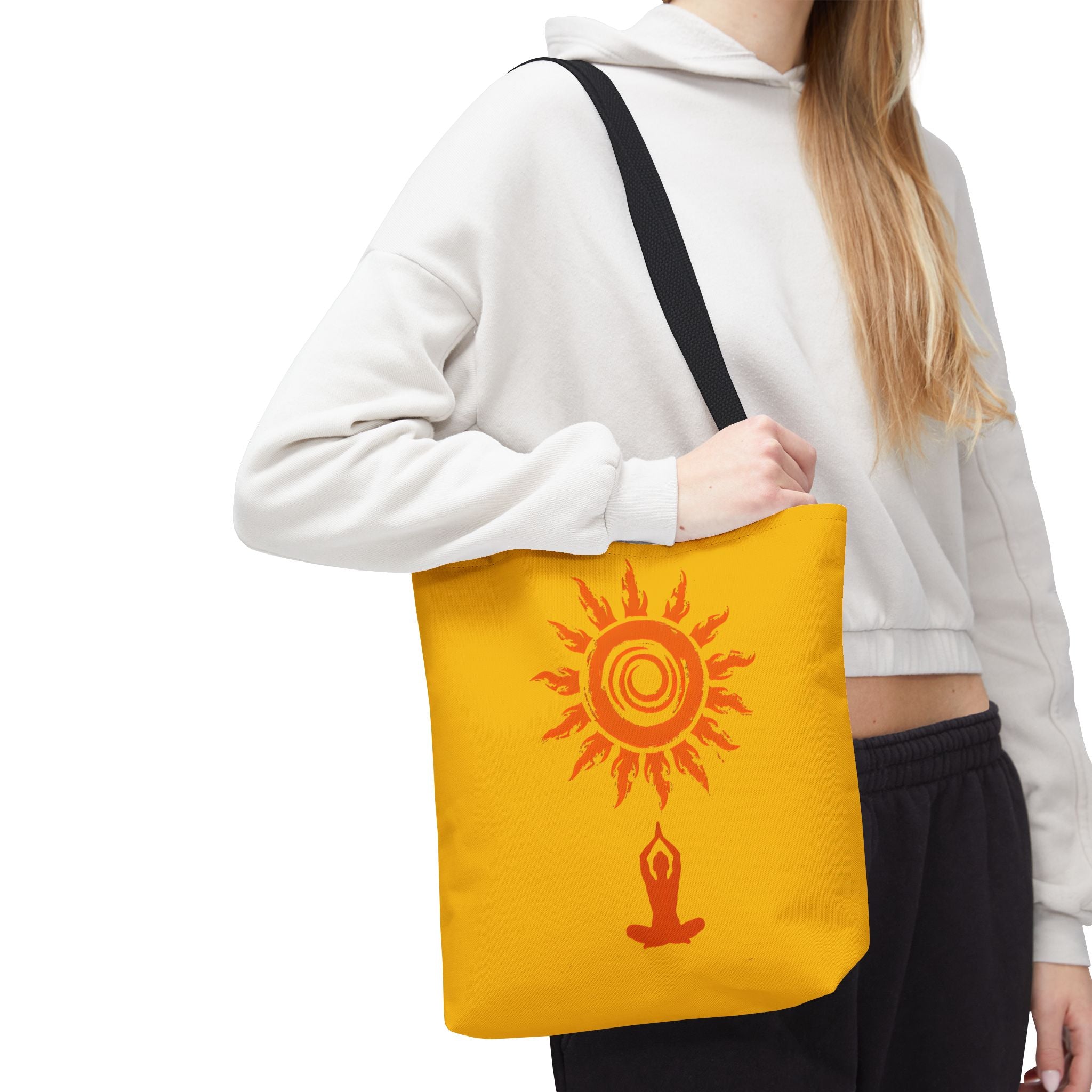 Sunshine Yoga Tote Bag | Motivational Eco-Friendly Shopper | Summer Beach Bag | Gift for Yogis, Meditation, Sustainable Living