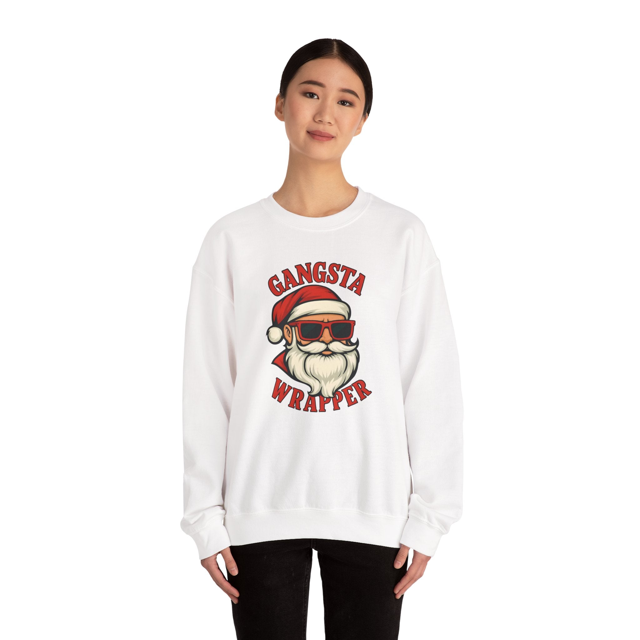Gangsta Wrapper Crewneck Sweatshirt – Funny Christmas Apparel for Holiday Cheer