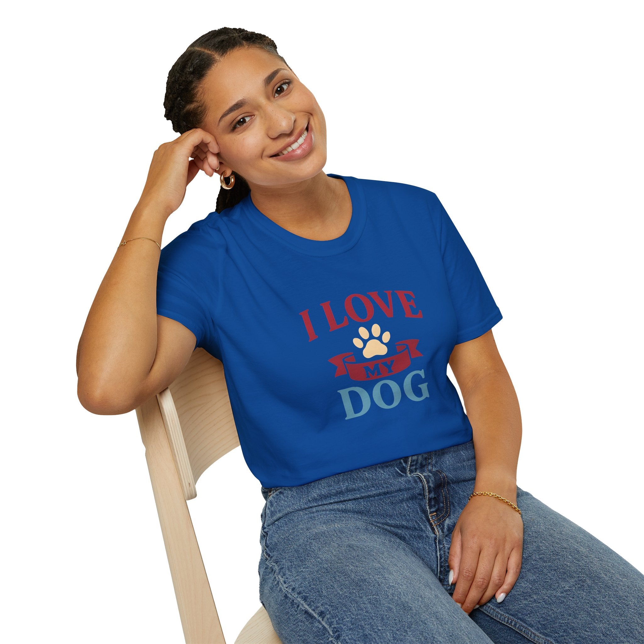 I Love My Dog Unisex Softstyle T-Shirt, Dog Lover Gift, Pet Owner Tee, Dog Mom/Dad Shirt, Casual Wear, Birthday Gift