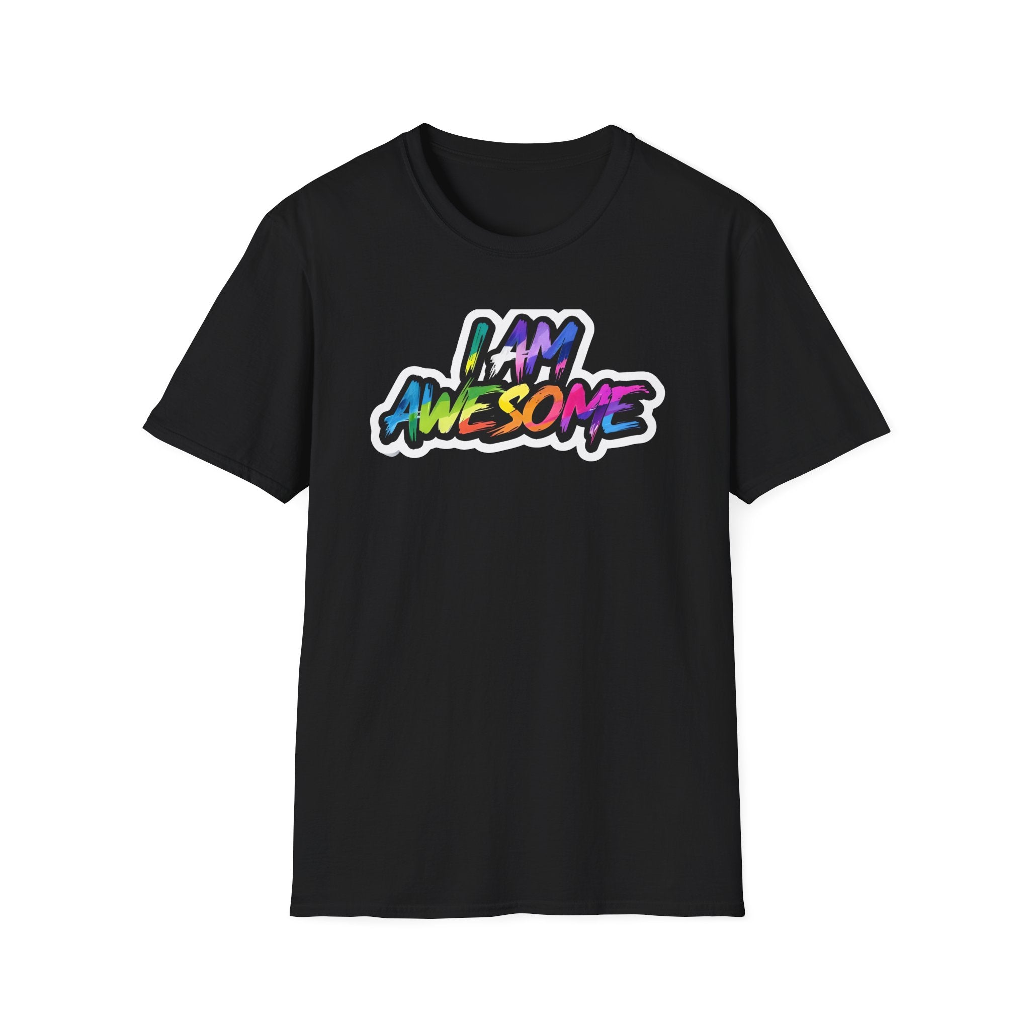 Colorful 'I AM AWESOME' Unisex T-Shirt, Inspirational Tee, Gift for Friends, Casual Wear, Motivational Clothing, Unique Graphic Shirt