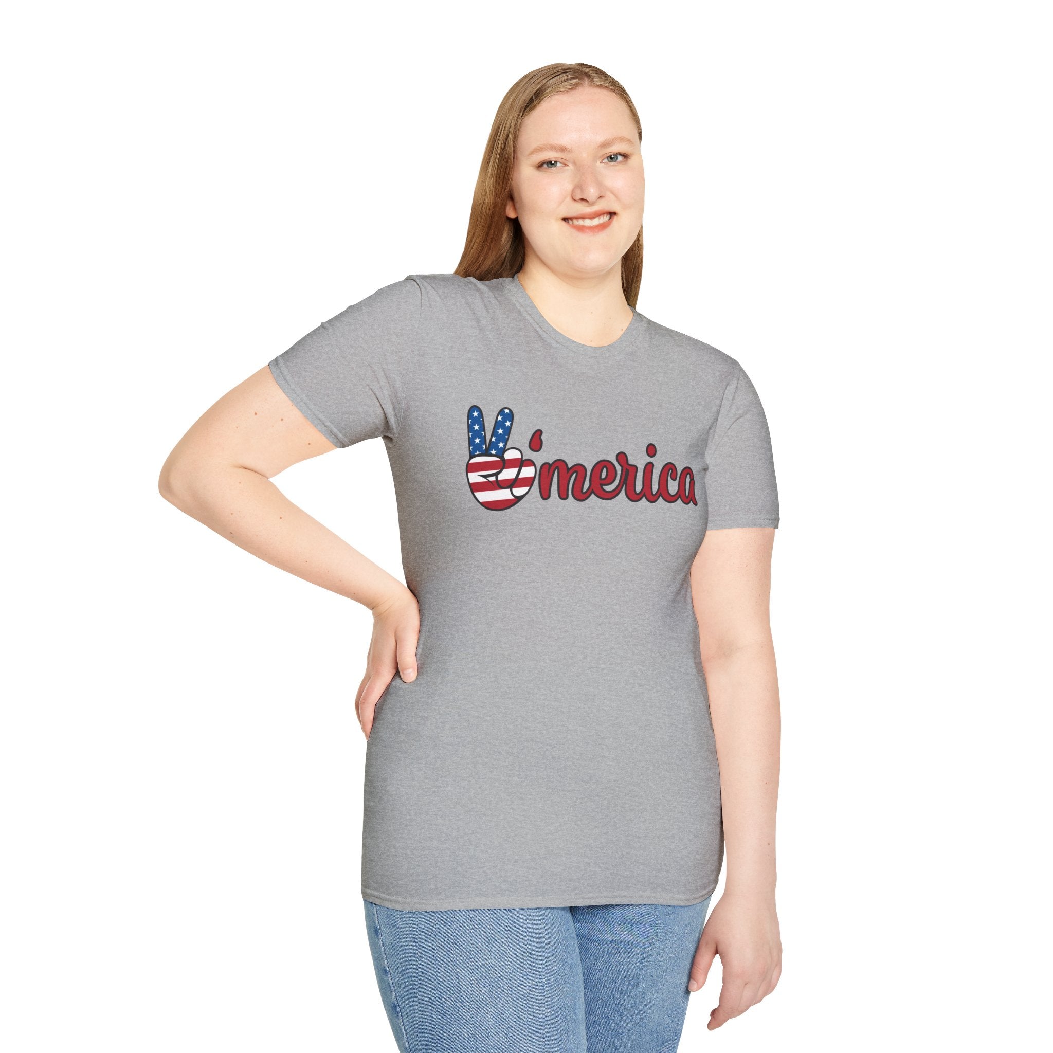 Patriotic Peace T-Shirt for Unisex, Casual Wear, Independence Day Gift, Summer Style, Comfortable Tee