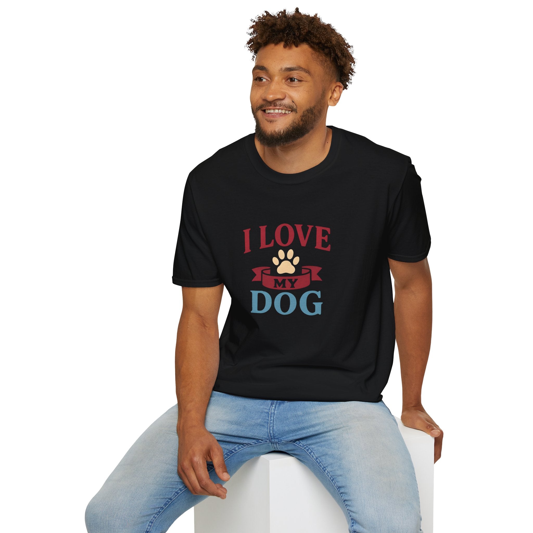 I Love My Dog Unisex Softstyle T-Shirt, Dog Lover Gift, Pet Owner Tee, Dog Mom/Dad Shirt, Casual Wear, Birthday Gift