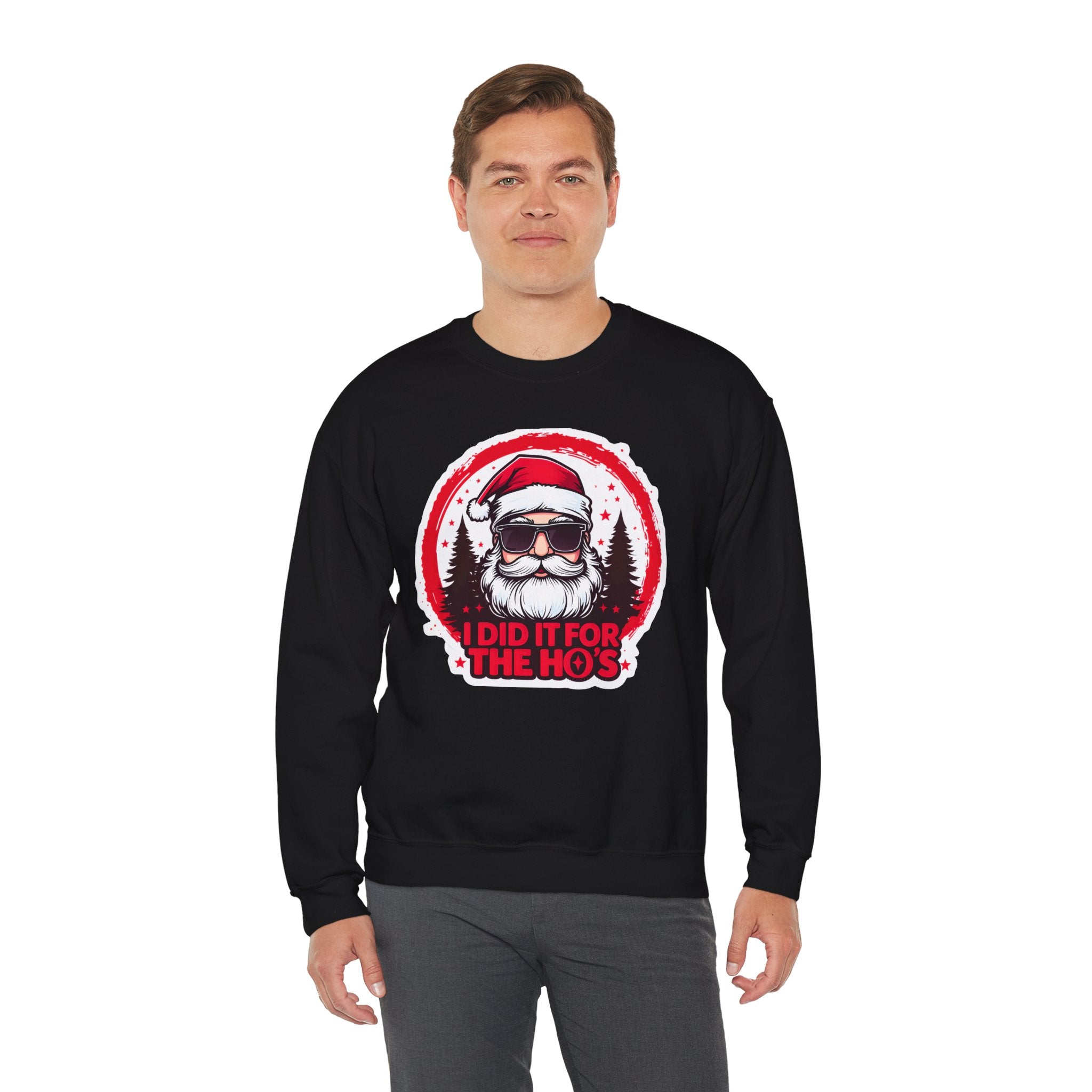 Funny Christmas Sweatshirt, Santa Graphic Crewneck, Holiday Gift for Him/Her, Festive Apparel for Parties, Winter Wear