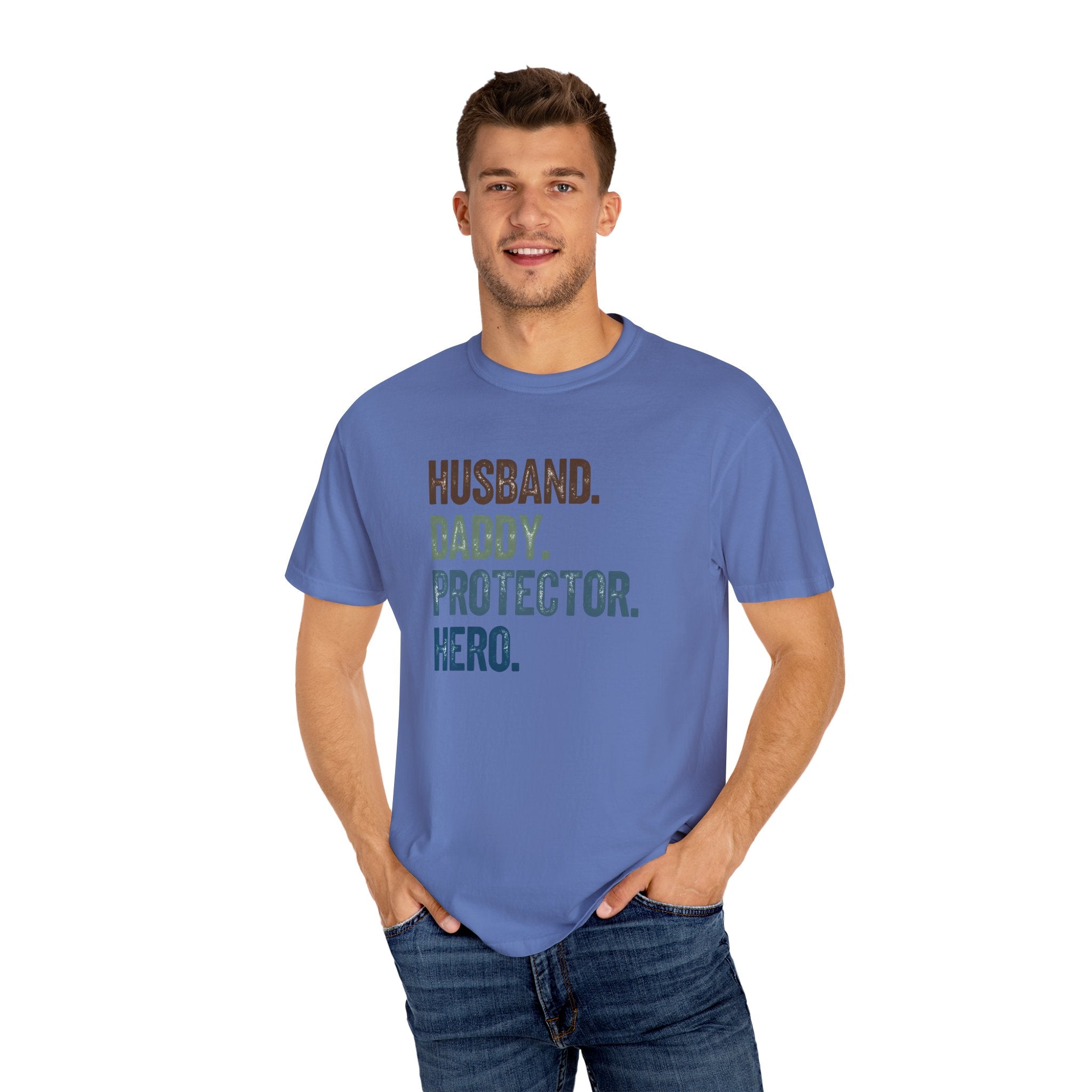 Hero Dad T-shirt, Unisex Garment-Dyed Tee for Fathers, Perfect Father's Day Gift, Casual Wear, Family Celebration
