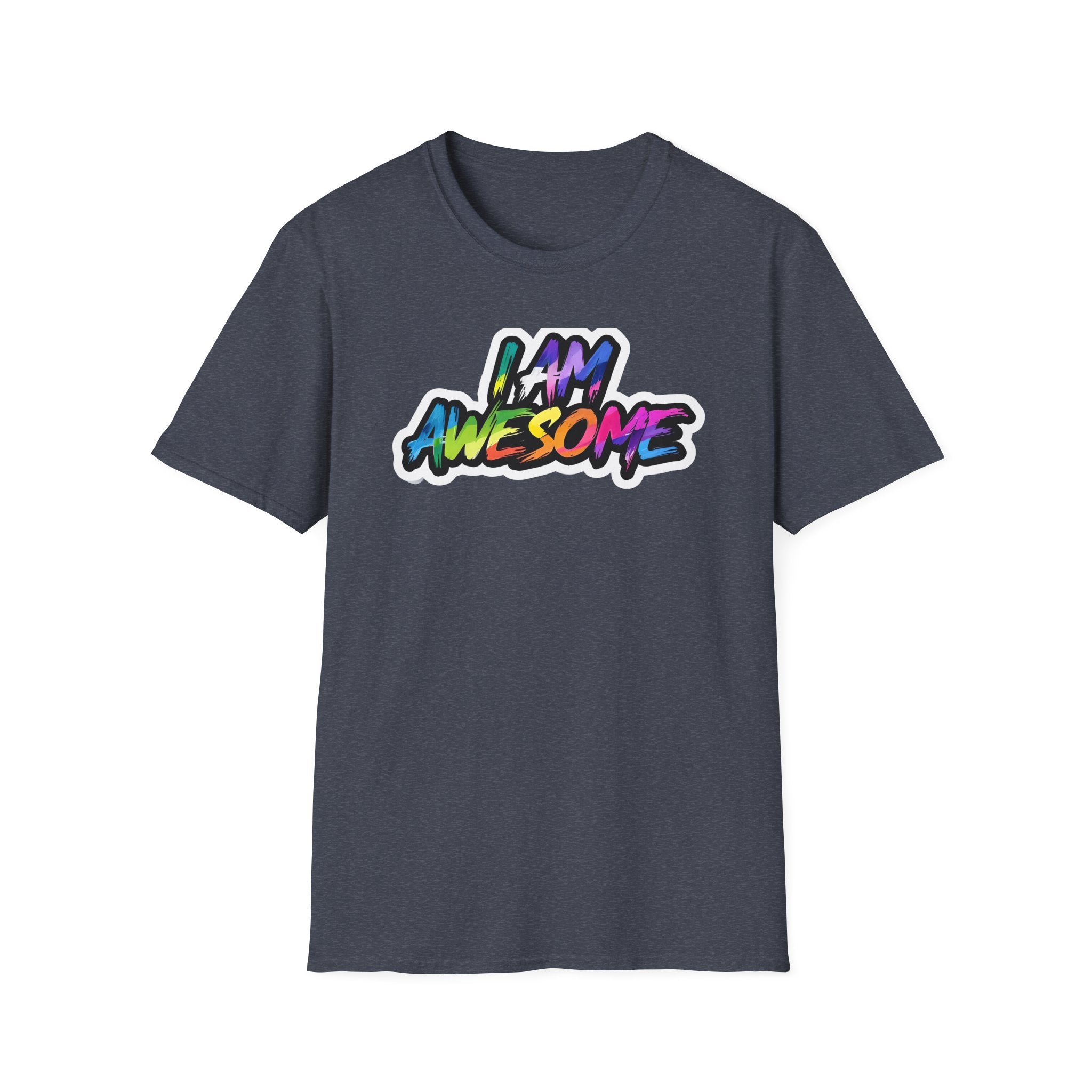Colorful 'I AM AWESOME' Unisex T-Shirt, Inspirational Tee, Gift for Friends, Casual Wear, Motivational Clothing, Unique Graphic Shirt