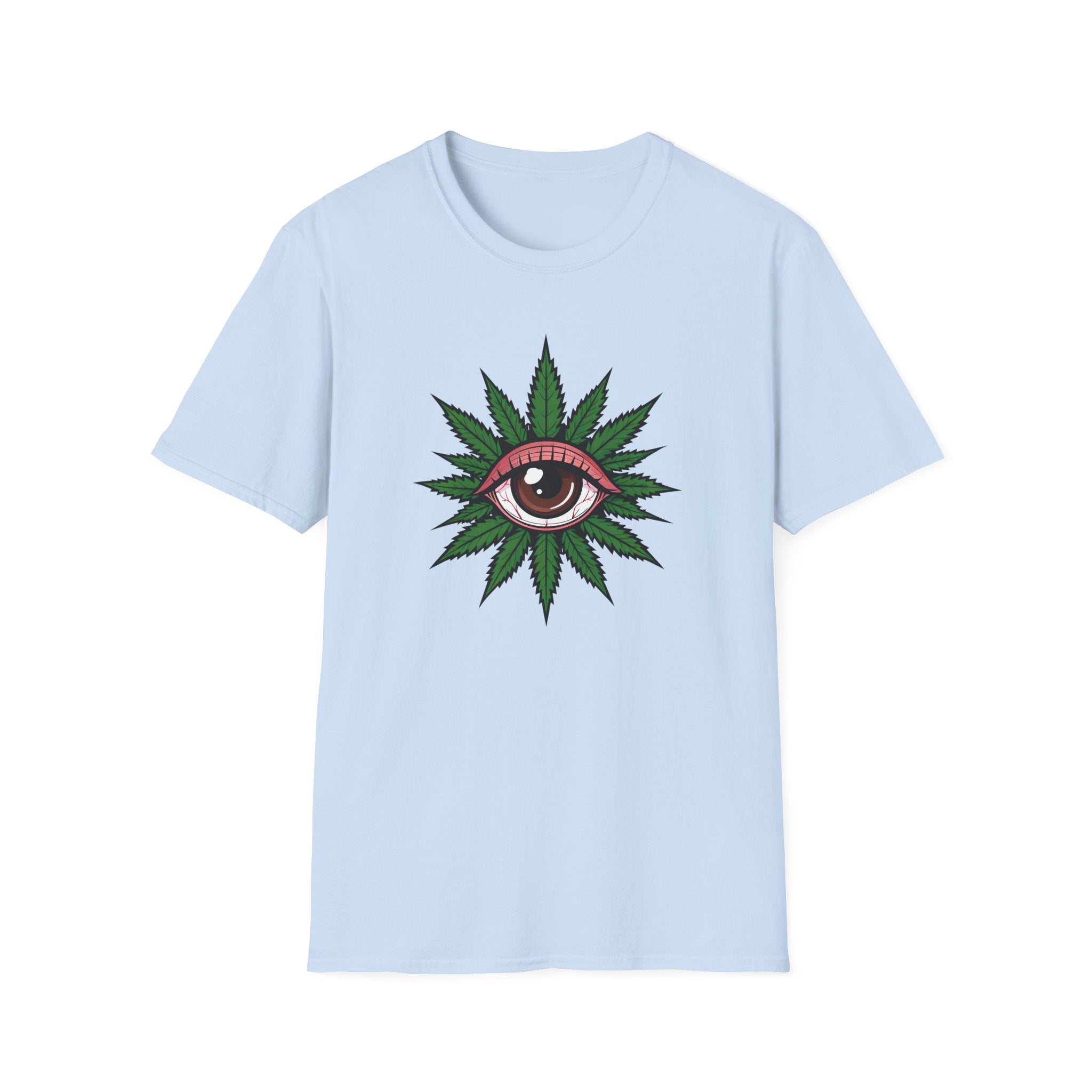 Mystical Eye Graphic T-Shirt, Cannabis Themed Shirt, Boho Tee, Unisex T-Shirt, Chill Fashion, Gift for Her/Him/Teen