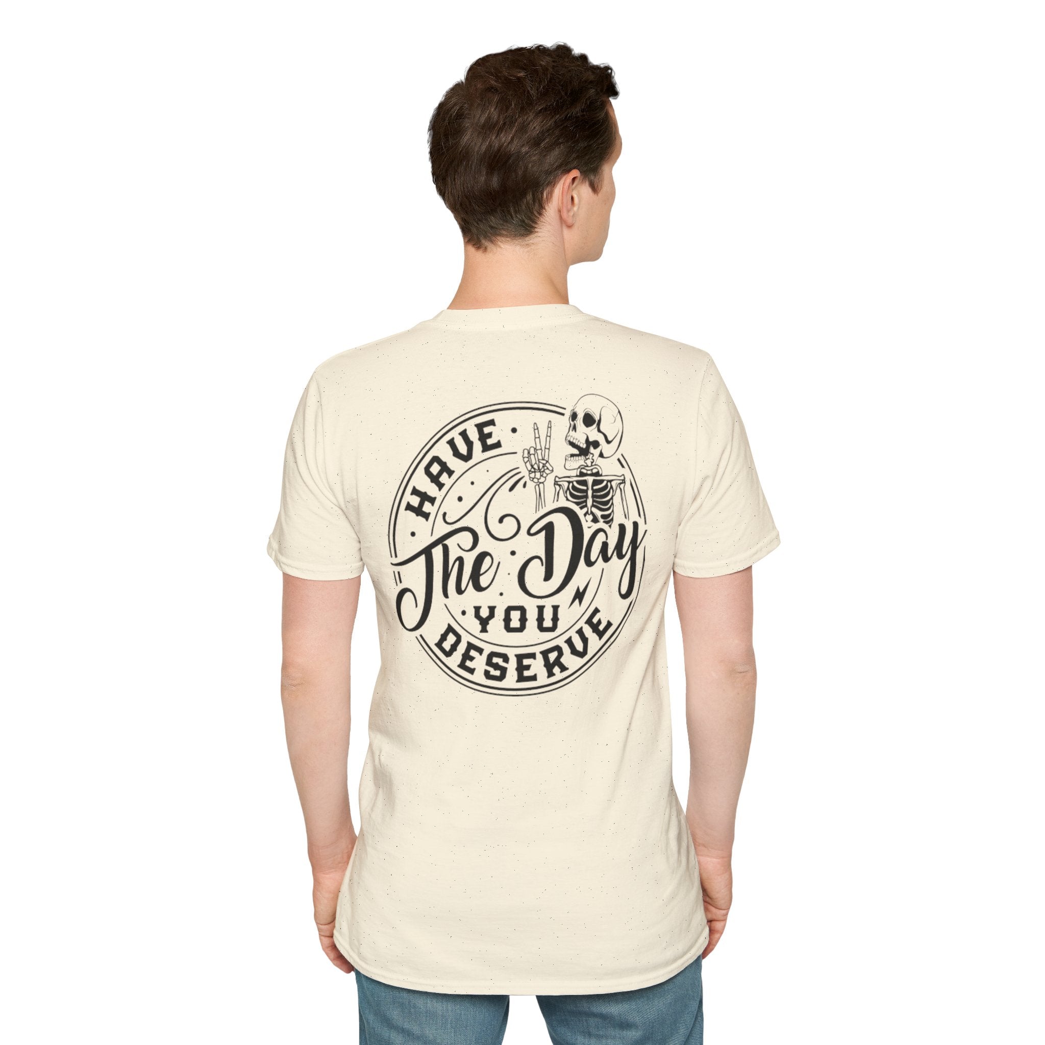 Skeleton Graphic Unisex Softstyle T-Shirt - Have The Day You Deserve