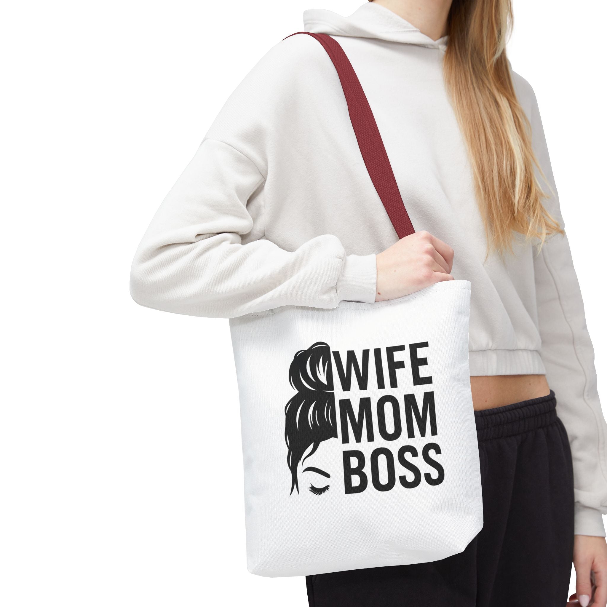 Wife Mom Boss Tote Bag - Chic, Durable Tote for Moms, Stylish Carry-All, Gift for Mother's Day, Work, and Everyday Use