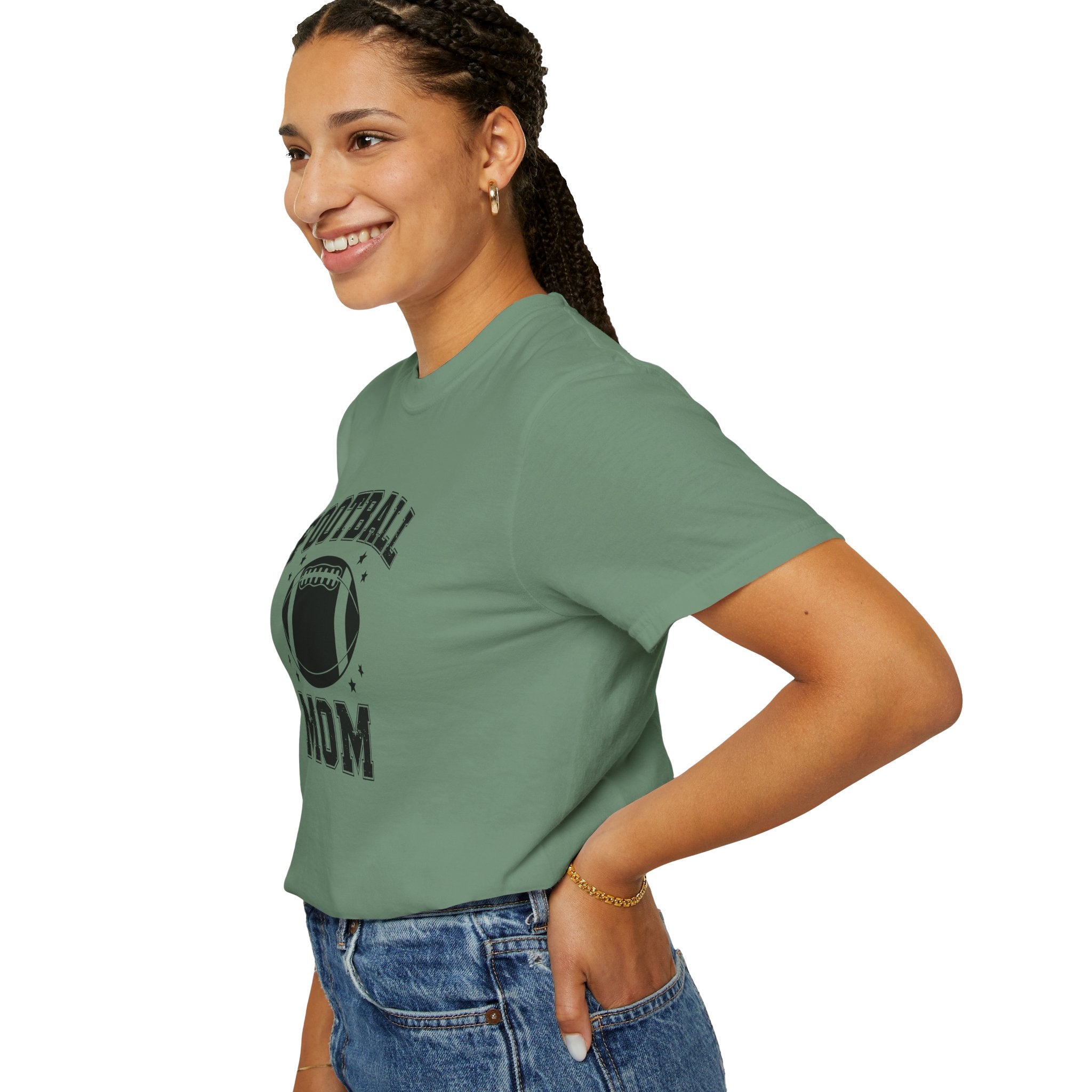 Football Mom T-Shirt, Unisex Garment-Dyed Tee for Game Day, Sports Mom Gift, Team Spirit Shirt, Casual Comfort Wear