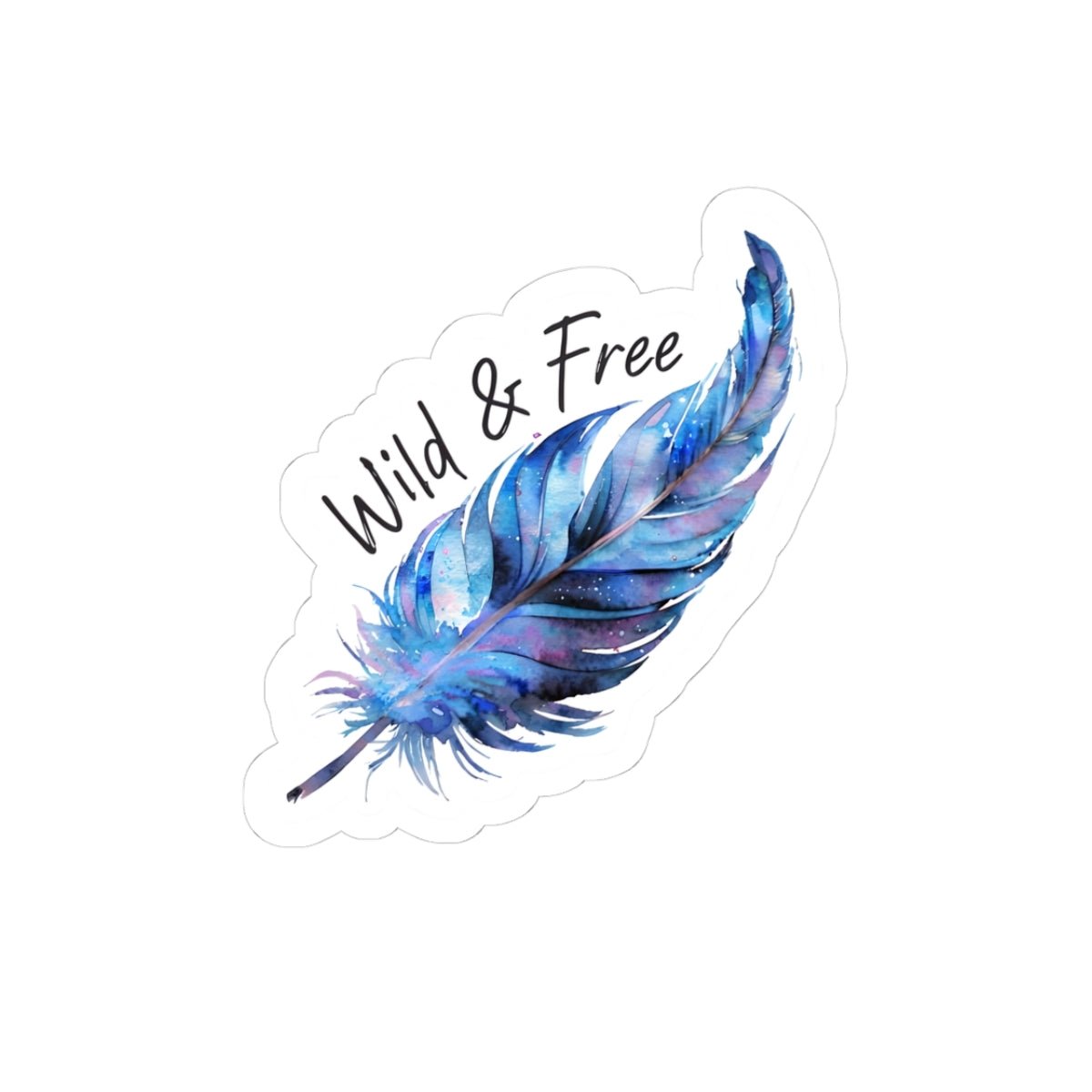 Wild & Free Feather Kiss-Cut Stickers - Bohemian Vibe for Adventure Lovers