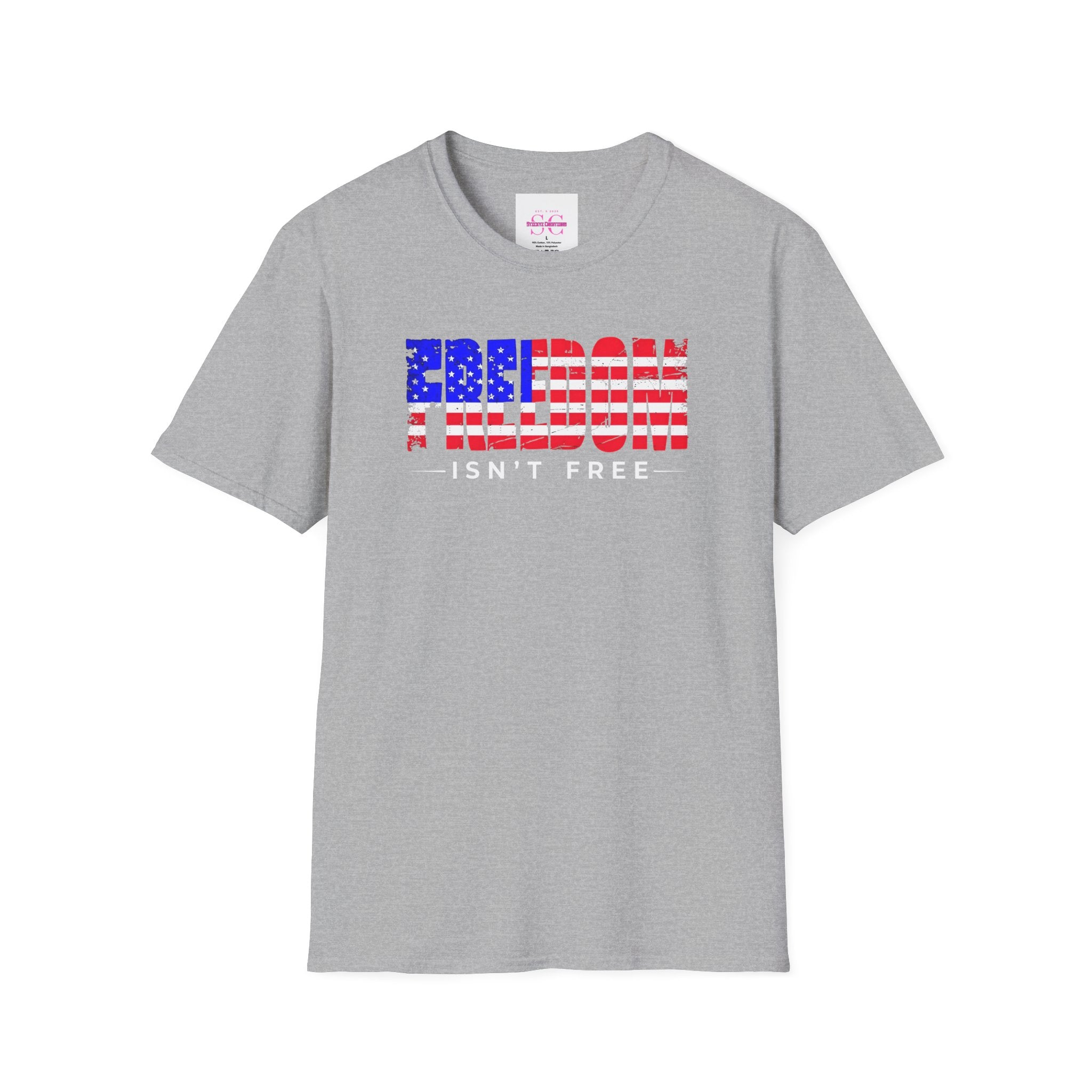 Patriotic Freedom T-Shirt - Unisex Softstyle Tee, Independence Day, Memorial Day, Veteran's Day, Everyday Wear, Gift Idea