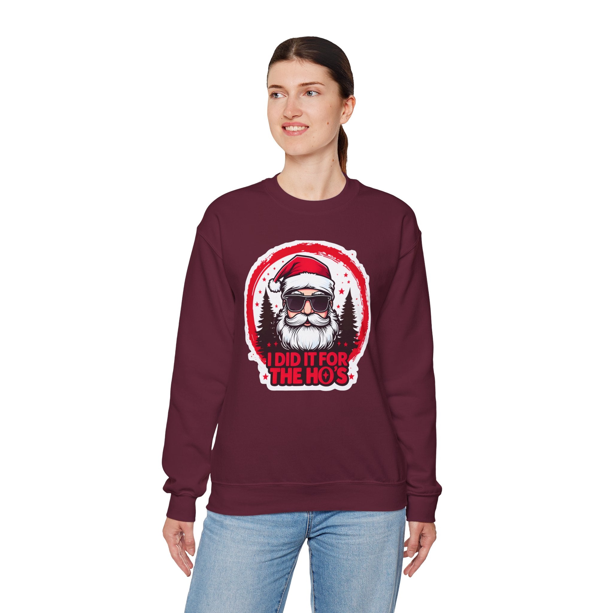 Funny Christmas Sweatshirt, Santa Graphic Crewneck, Holiday Gift for Him/Her, Festive Apparel for Parties, Winter Wear