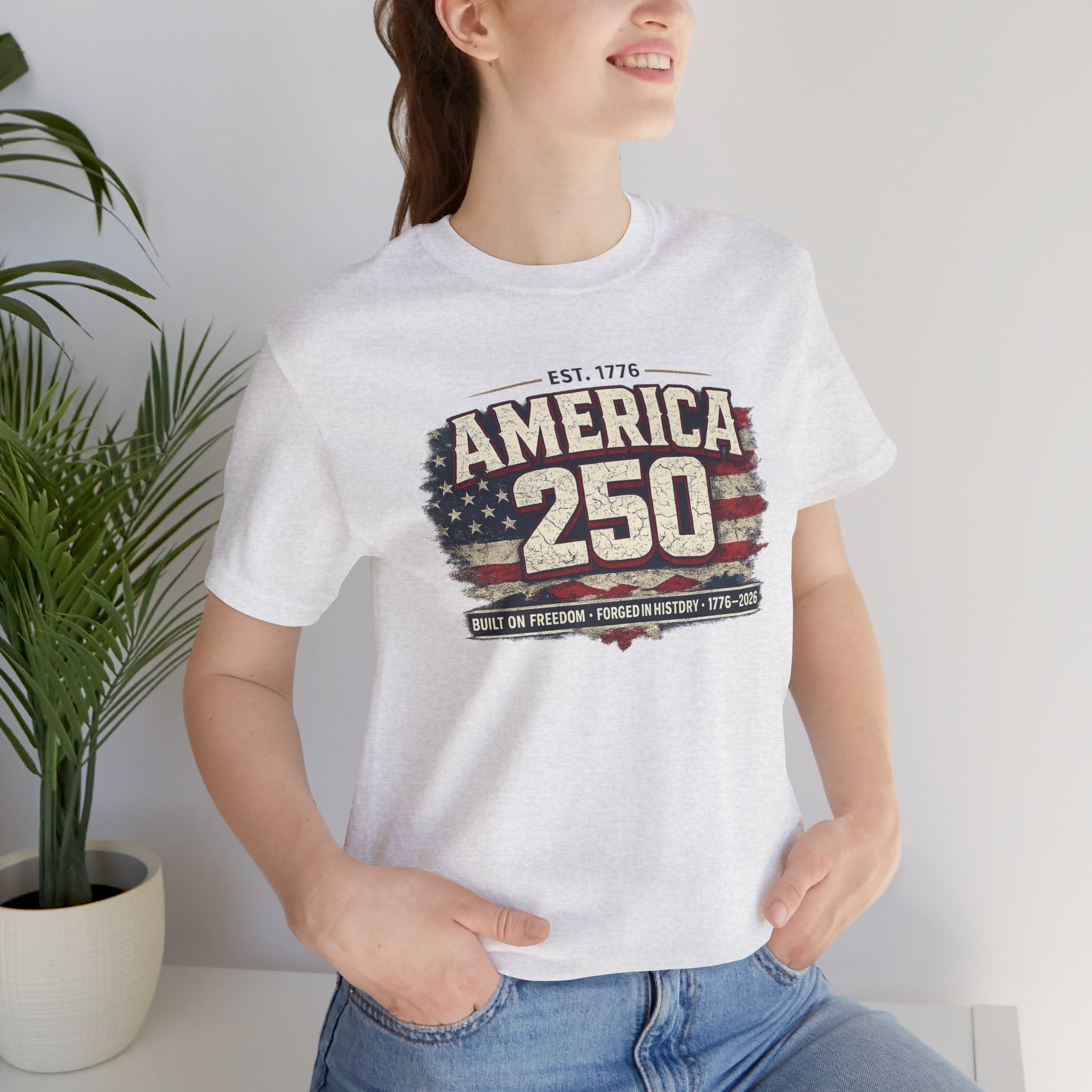 America 250 T-Shirt — Vintage Flag Patriotic 1776-2026 Anniversary Tee