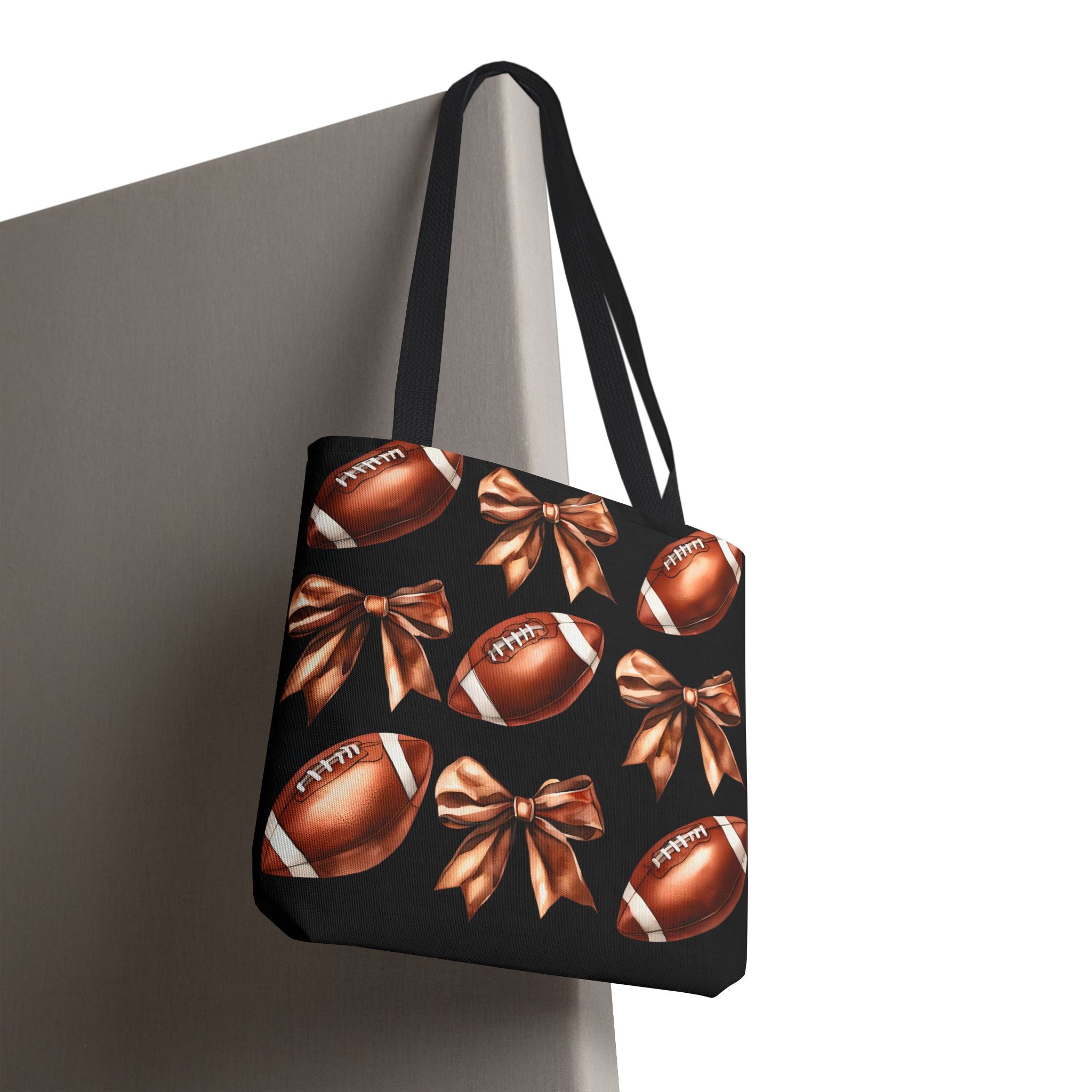 Football Tote Bag with Bows - Stylish Sports Gear