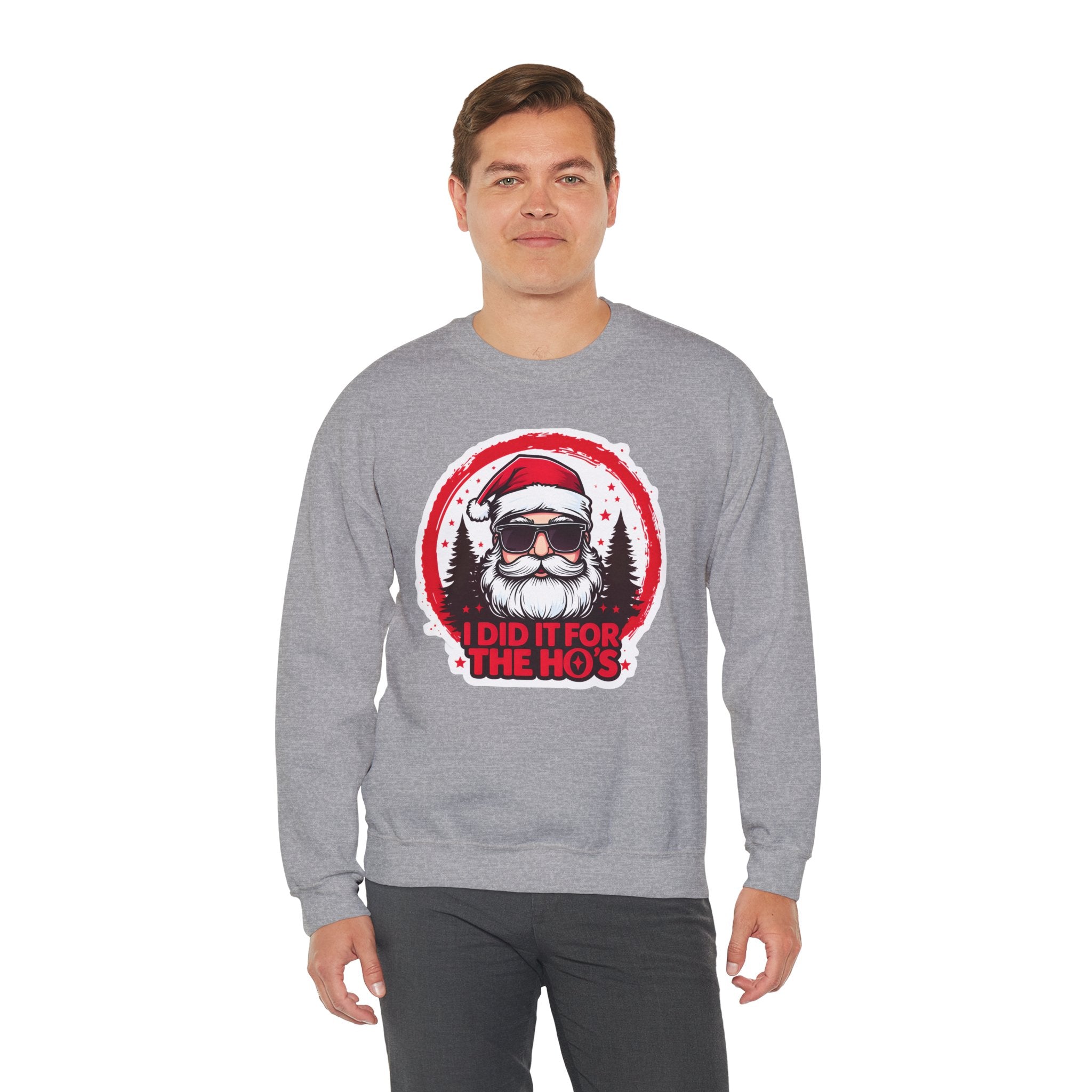 Funny Christmas Sweatshirt, Santa Graphic Crewneck, Holiday Gift for Him/Her, Festive Apparel for Parties, Winter Wear